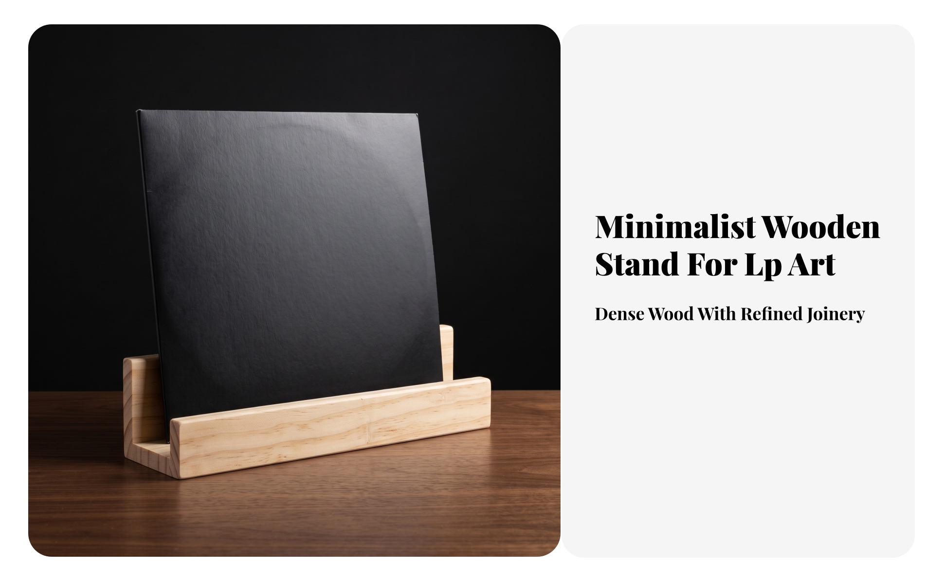 Vinyl Album Stand Solid Wood LP Album Stand Wooden for Turntable Station