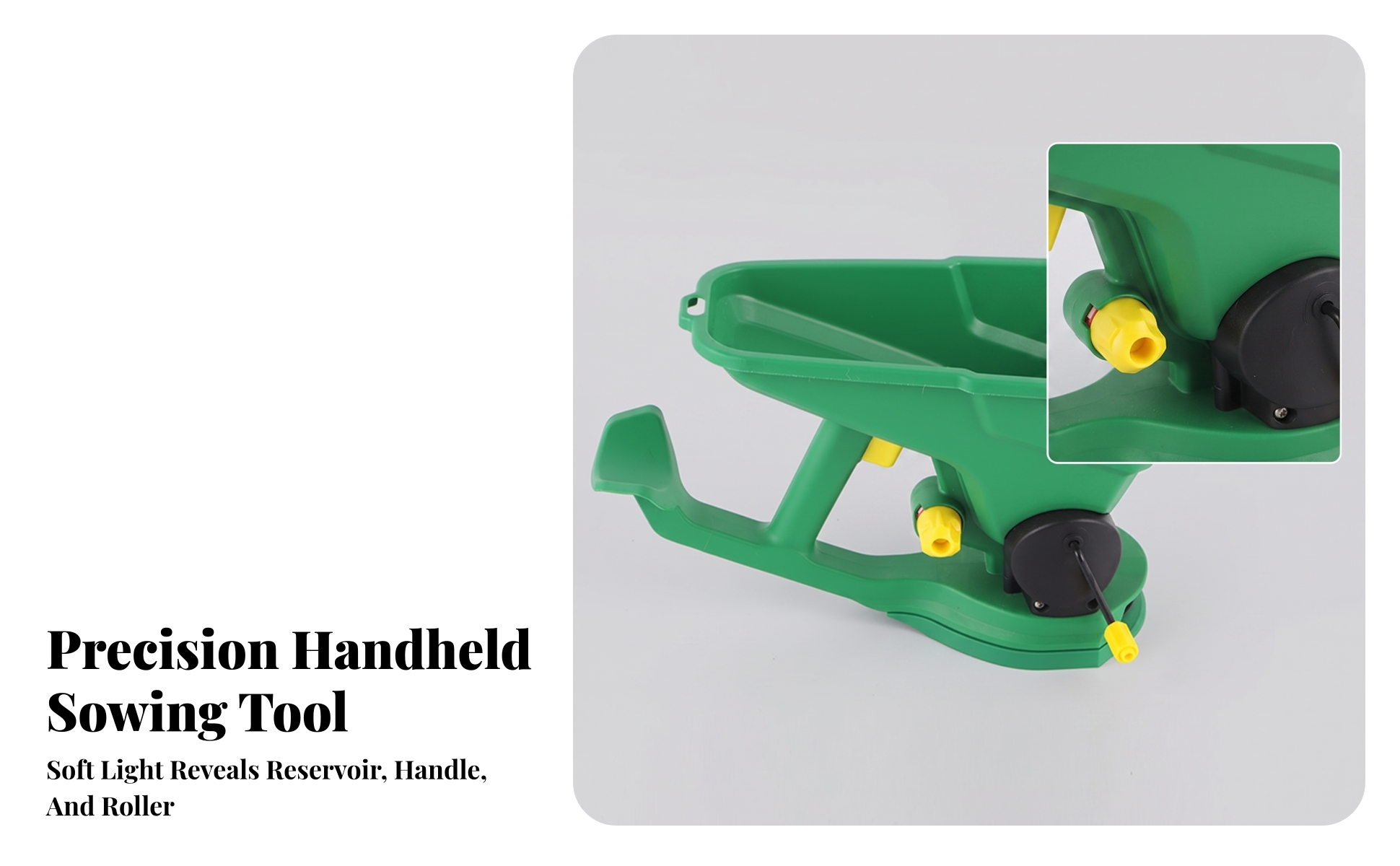 Manual Seeder with Hopper Handheld Manual Seeder Adjustable for Greenhouse, Lawn