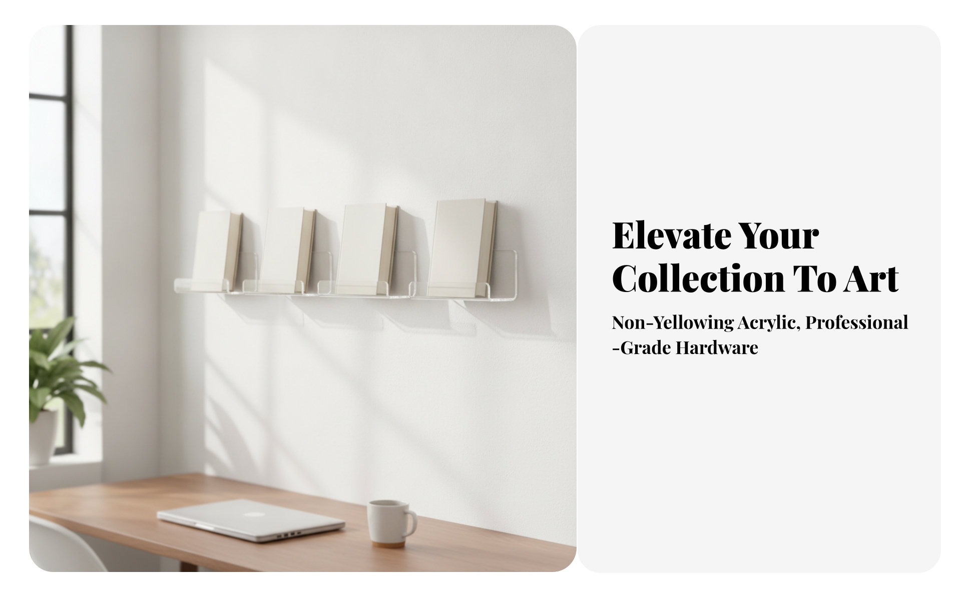 12 Pieces Wall-Mounted Comic Book Shelf Easy Installation for Office, Collectors