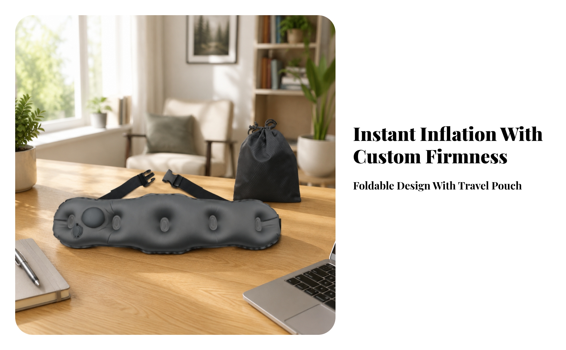 Support Belt Portable Inflatable Support Pillow for Office Workers