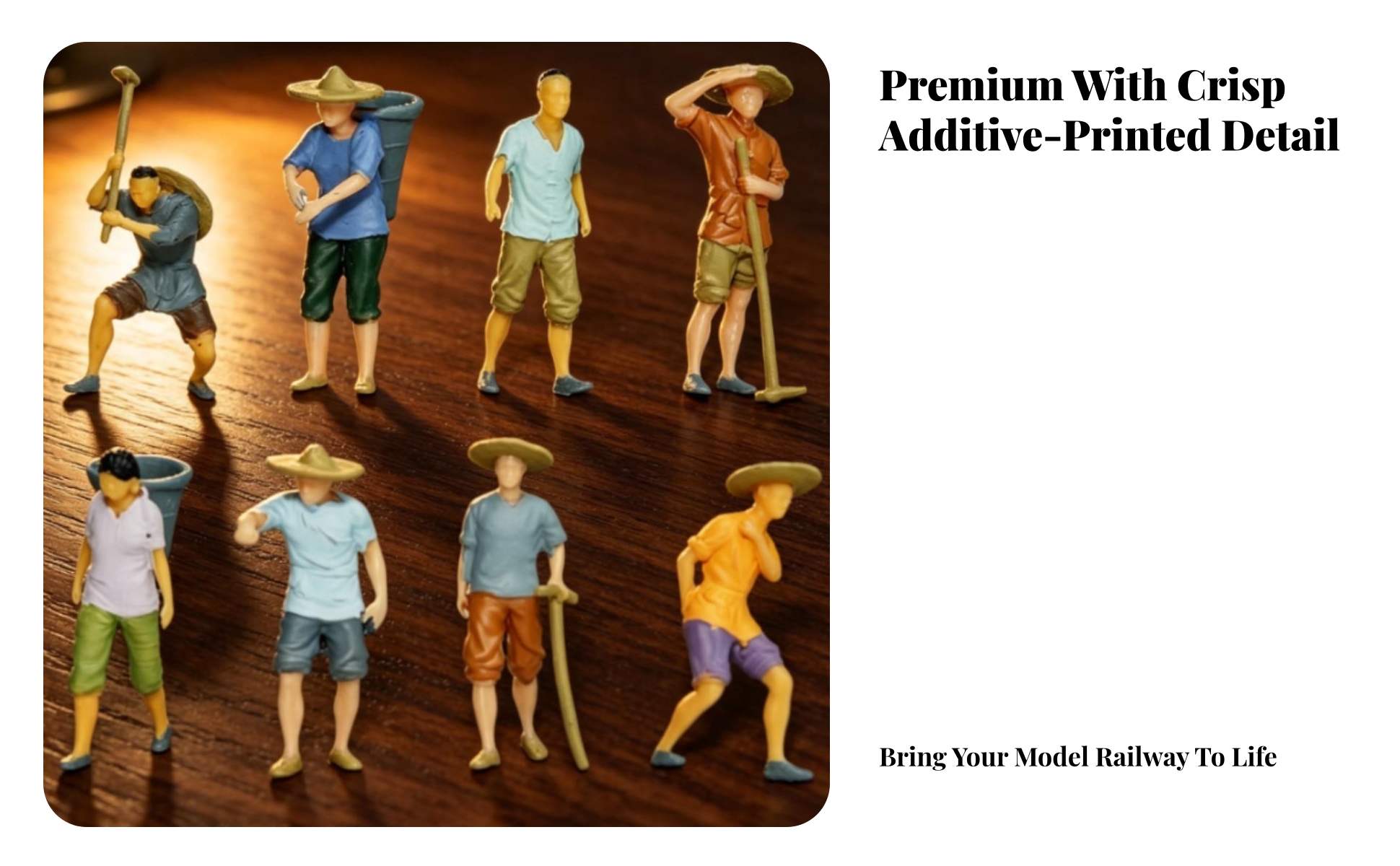 8 Pieces Agricultural Worker Figurine 1:87 Scale for Farm Scenes, Hobby Builders