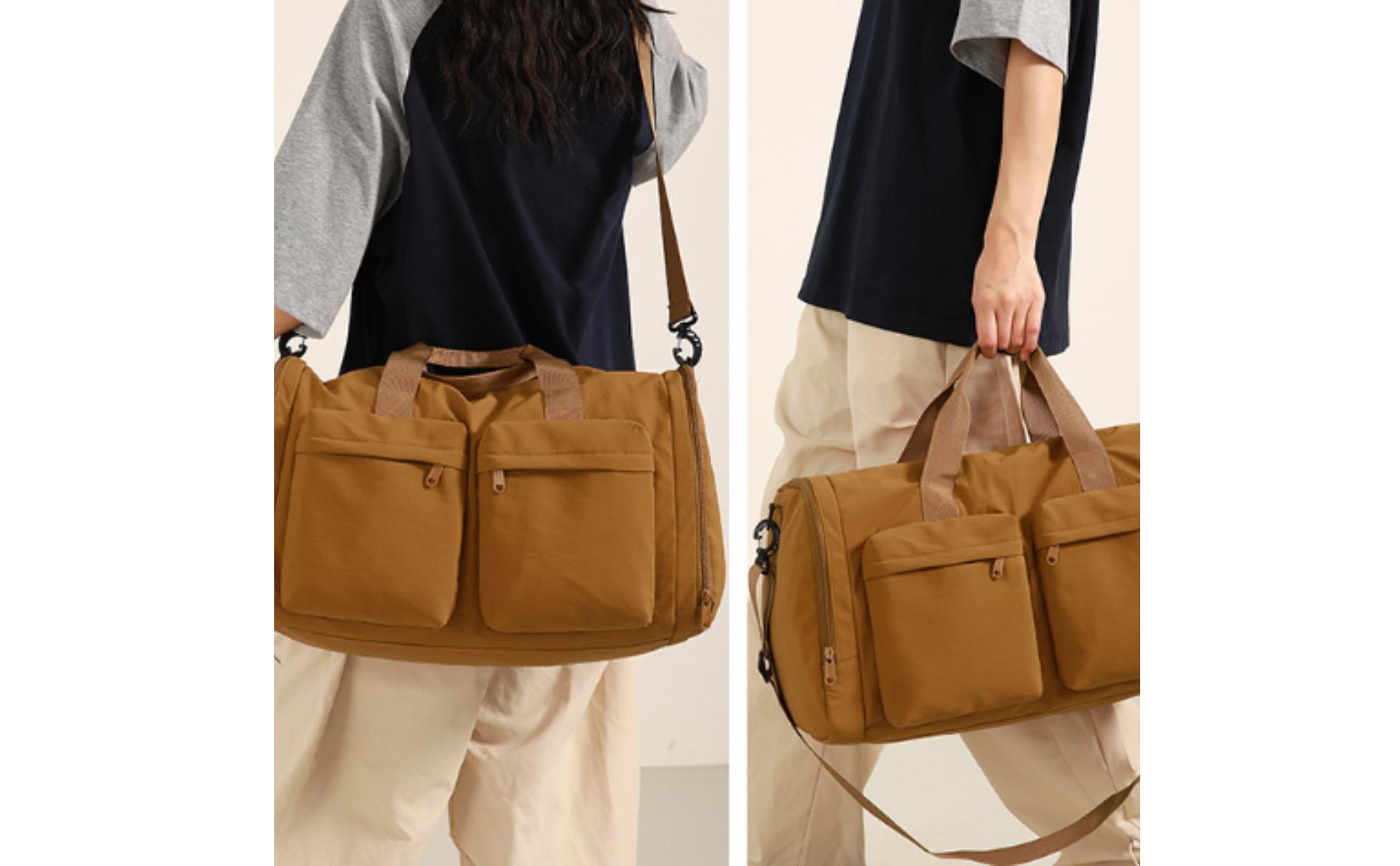 Travel Duffel Bag with Shoulder Strap Multi-Pocket for Travelers, Gym Goers