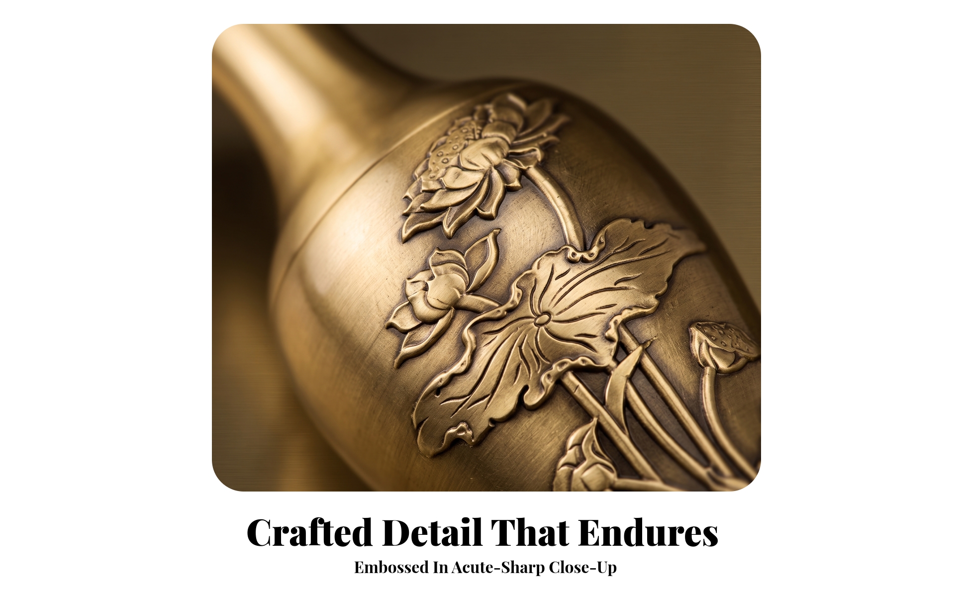 Vase with Lotus Relief Sophisticated Decorative Metal Vase Tall for Living Room