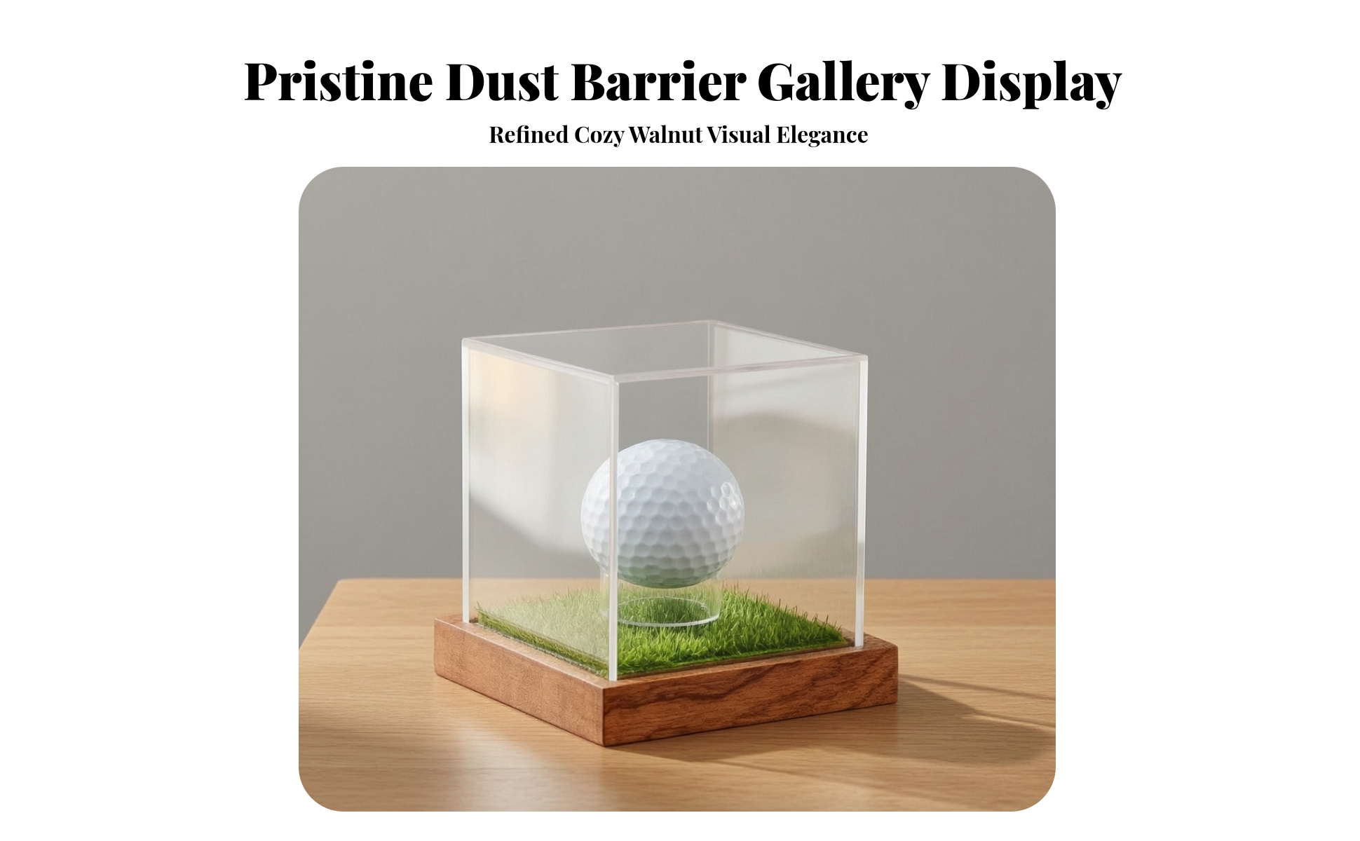 Golf Ball Display Case High-Clarity for Trophy Shelf, Office Desk, Collectors