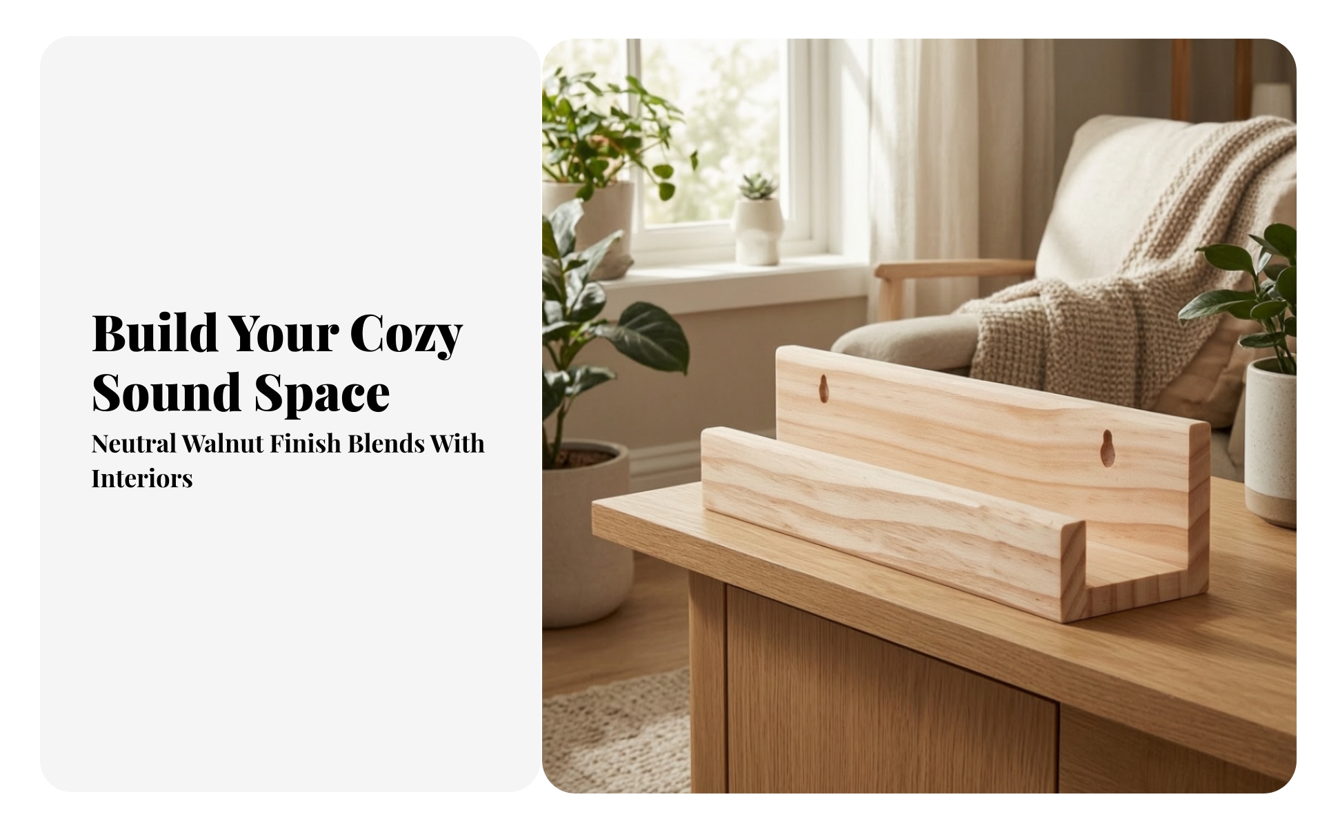 Vinyl Album Stand Solid Wood LP Album Stand Wooden for Turntable Station