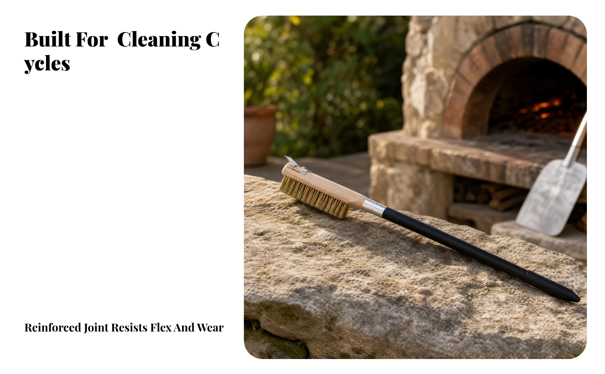 Brush Long Handle Pizza Oven Brush with Allall-in-One
