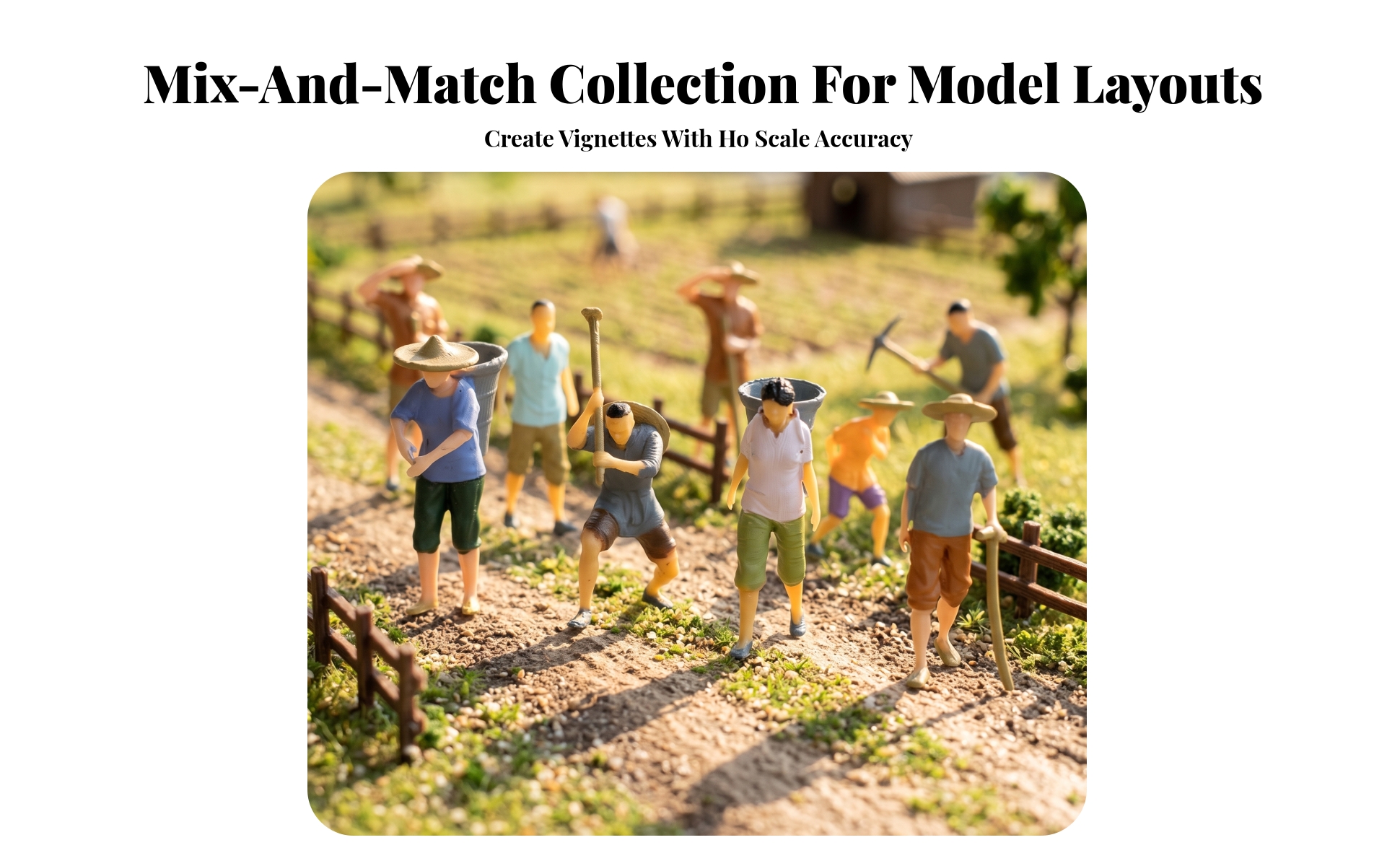 8 Pieces Agricultural Worker Figurine 1:87 Scale for Farm Scenes, Hobby Builders