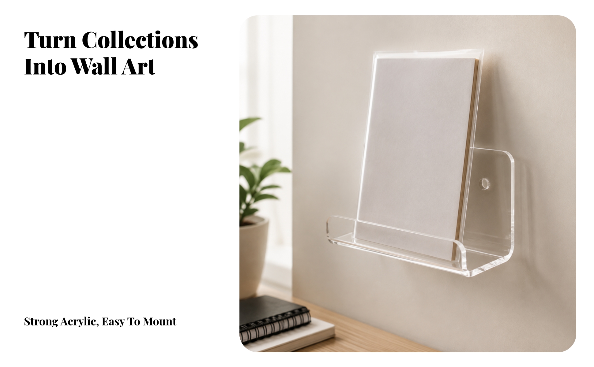 12 Pieces Wall-Mounted Comic Book Shelf Easy Installation for Office, Collectors