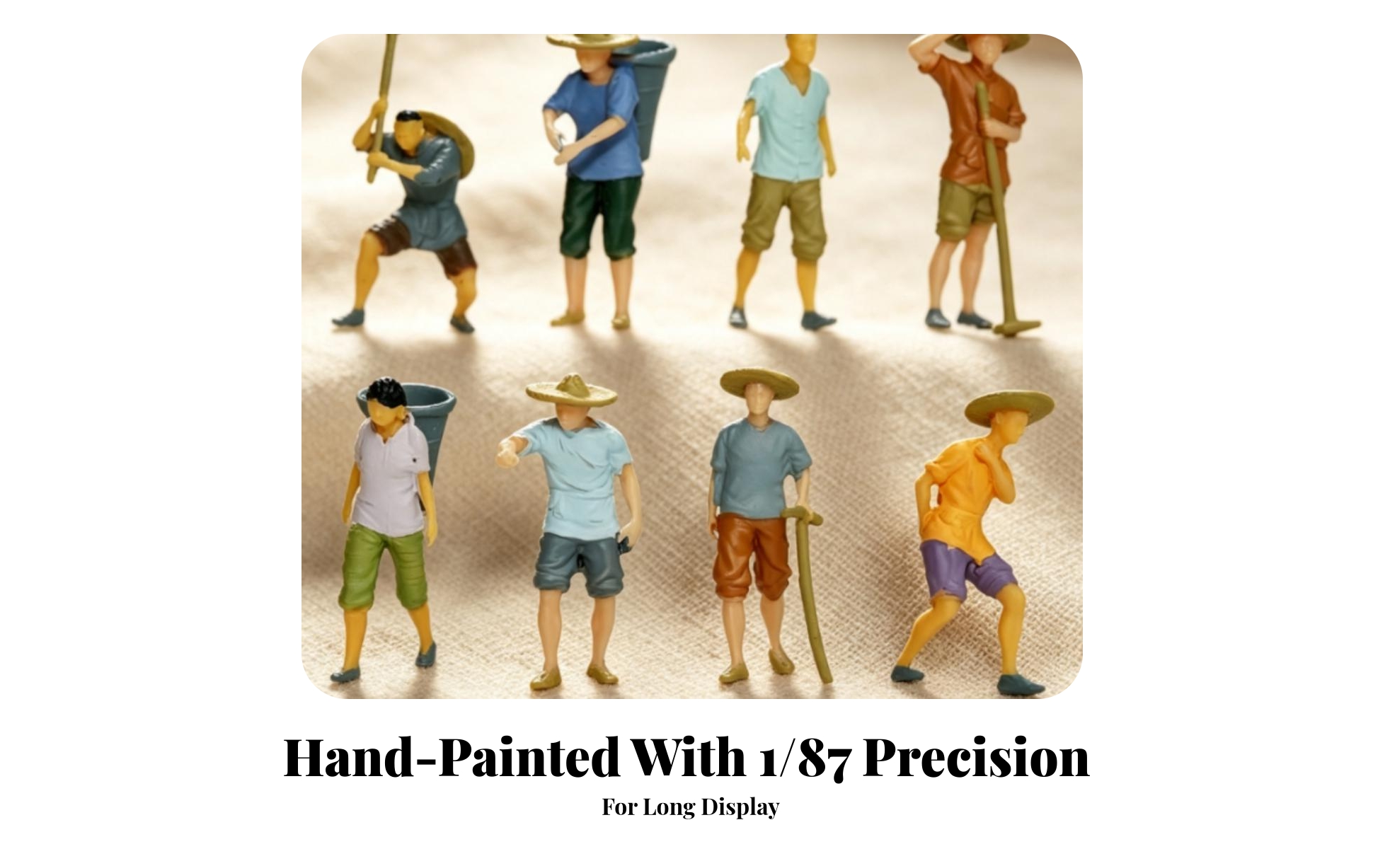 8 Pieces Agricultural Worker Figurine 1:87 Scale for Farm Scenes, Hobby Builders