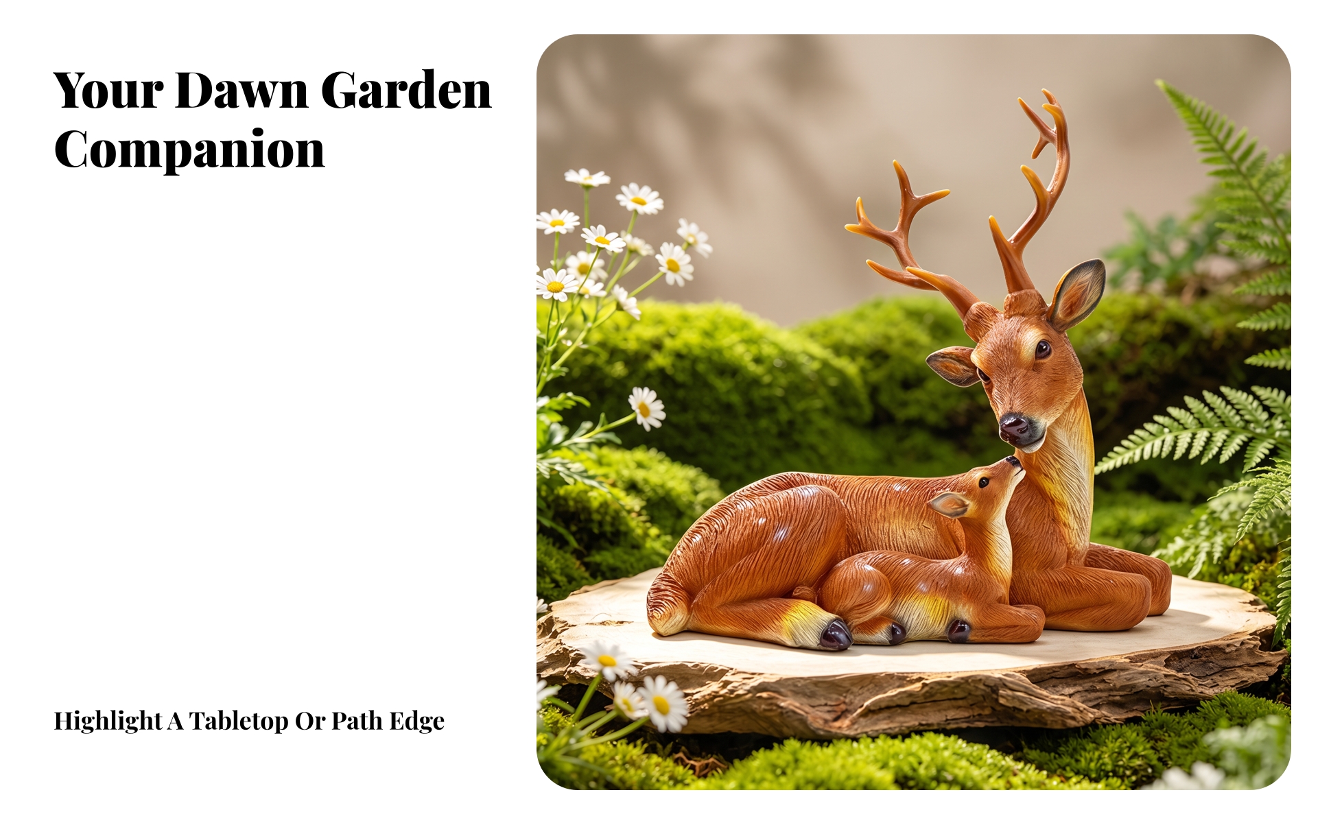 Deer and Fawn Figurine Wilderness Deer Figurine Resin for Patio, Nature Lovers