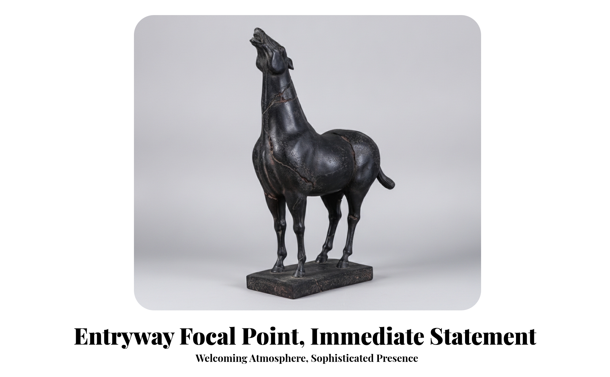 Horse Figurine with Base Weathered Horse Figurine with Base Distressed
