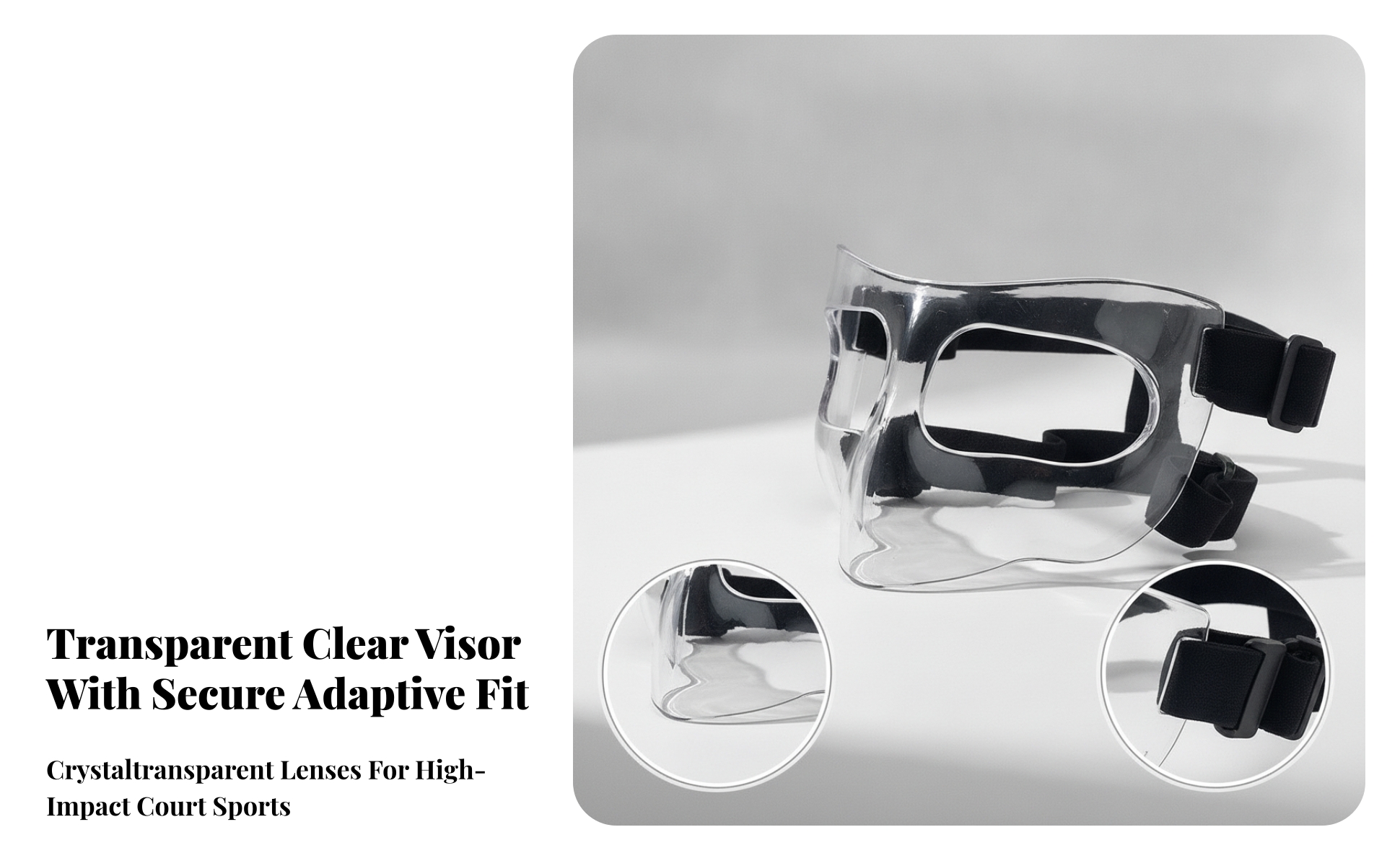 Face Guard with Adjustable Straps Clear Shielding Face Guard Lightweight