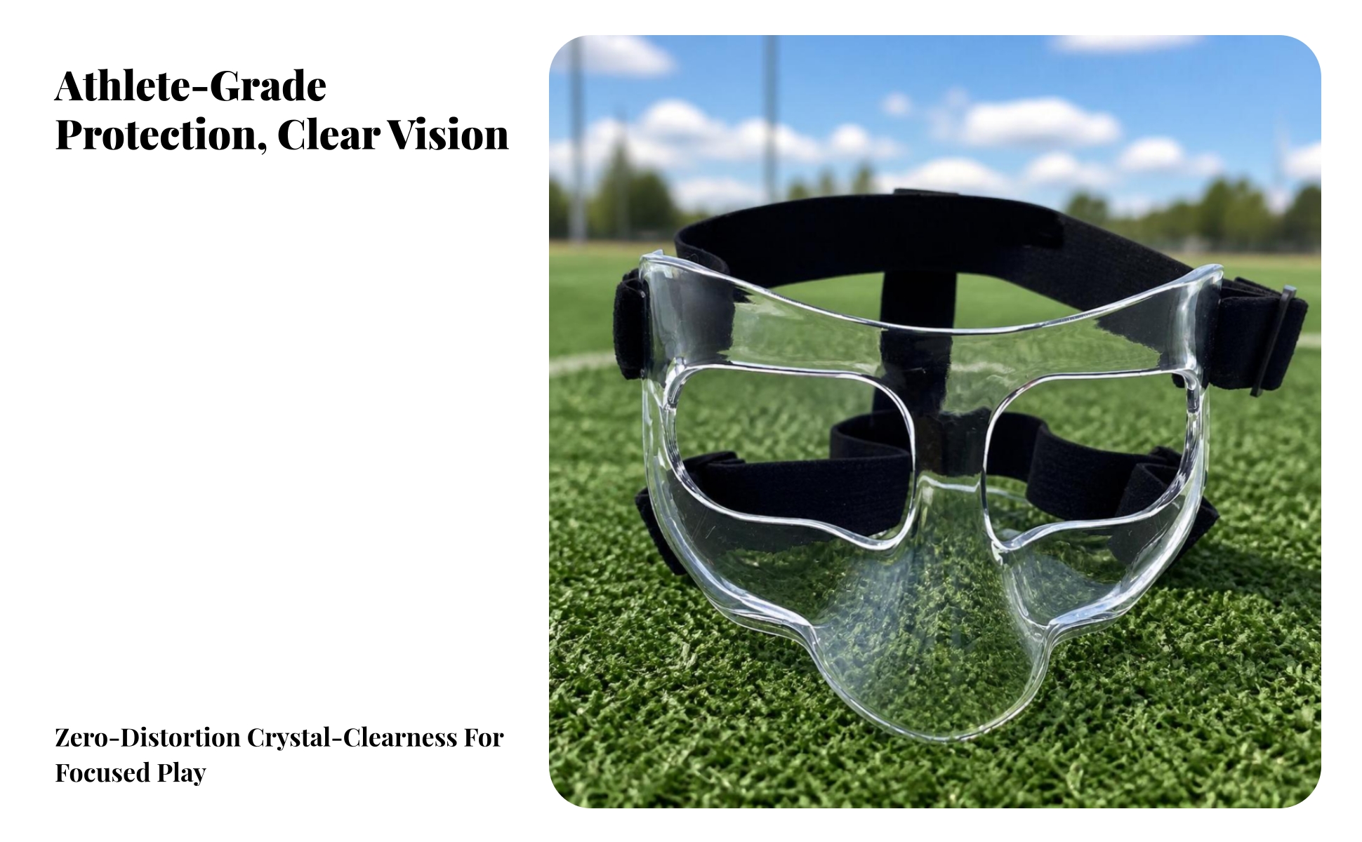 Face Guard with Adjustable Straps Clear Shielding Face Guard Lightweight