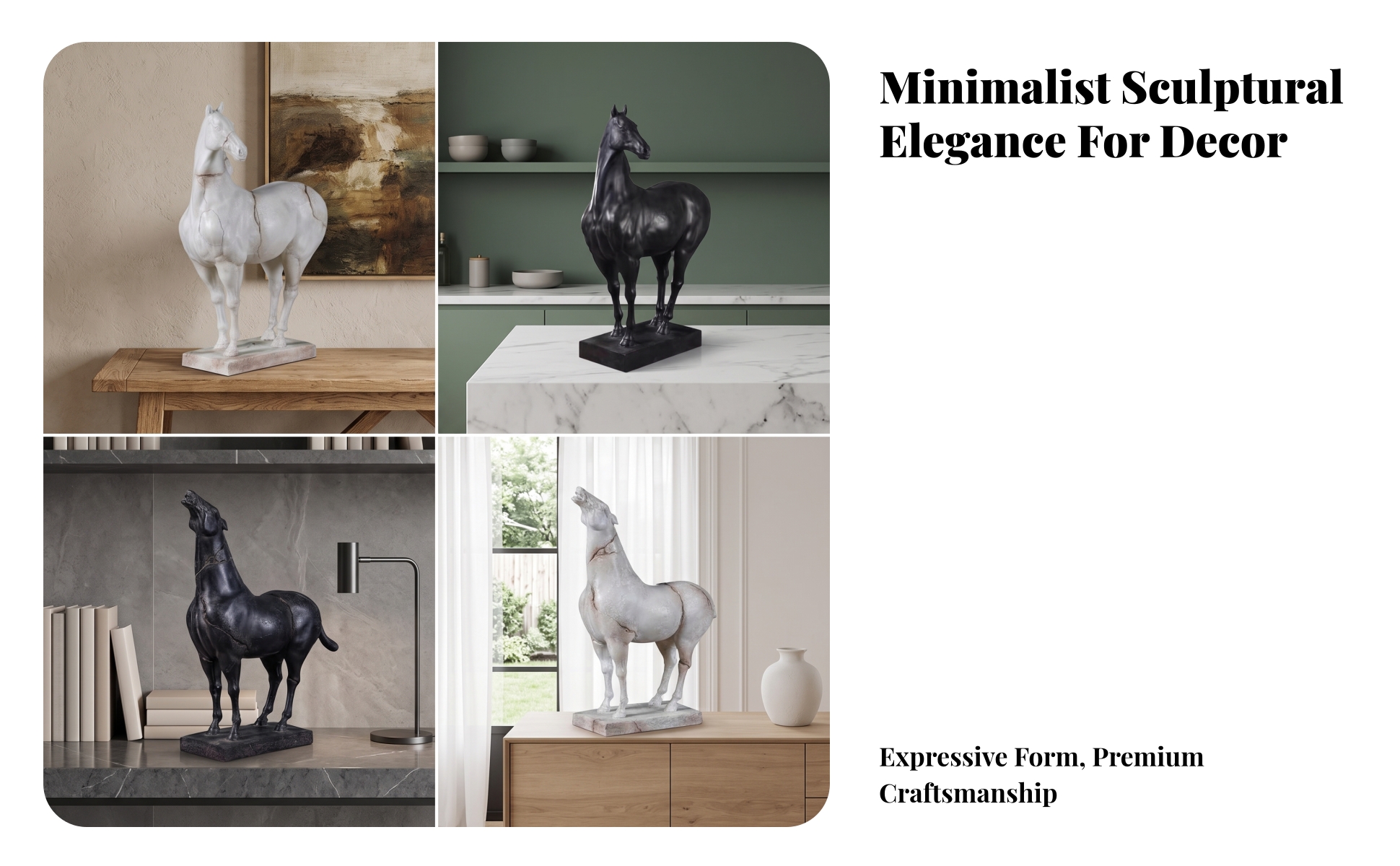 Horse Figurine with Base Weathered Horse Figurine with Base Distressed