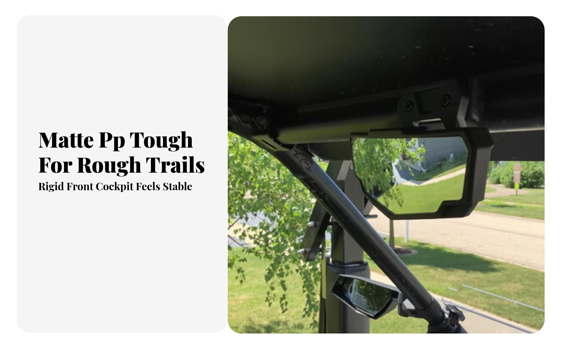 UTV Mirror with Clamp High Resolution UTV Center Rearview Mirror Wide-Angle
