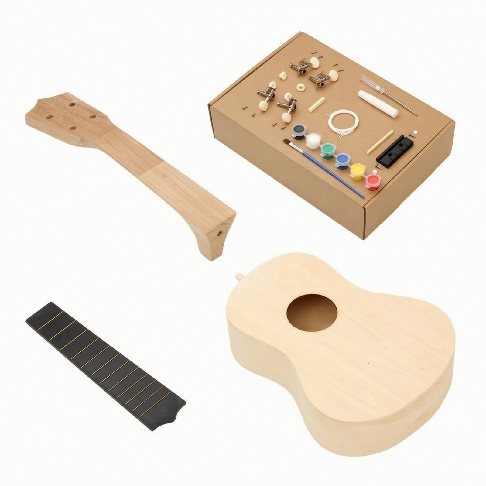 DIY Ukulele Kit Smooth String Instrument Assembled for Families