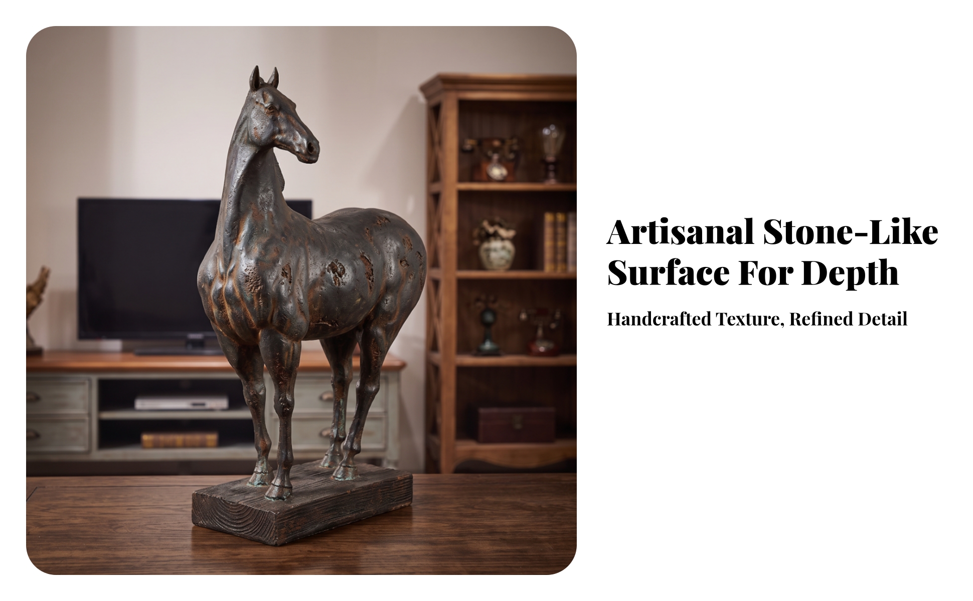 Horse Figurine with Base Weathered Horse Figurine with Base Distressed