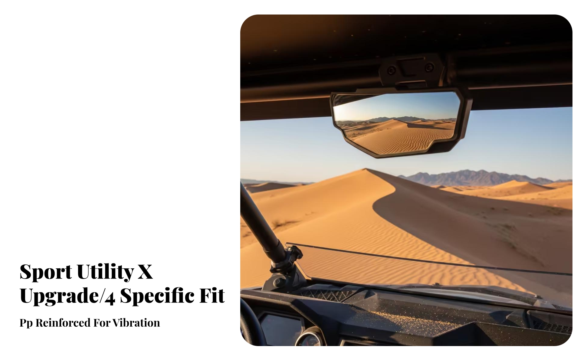 UTV Mirror with Clamp High Resolution UTV Center Rearview Mirror Wide-Angle