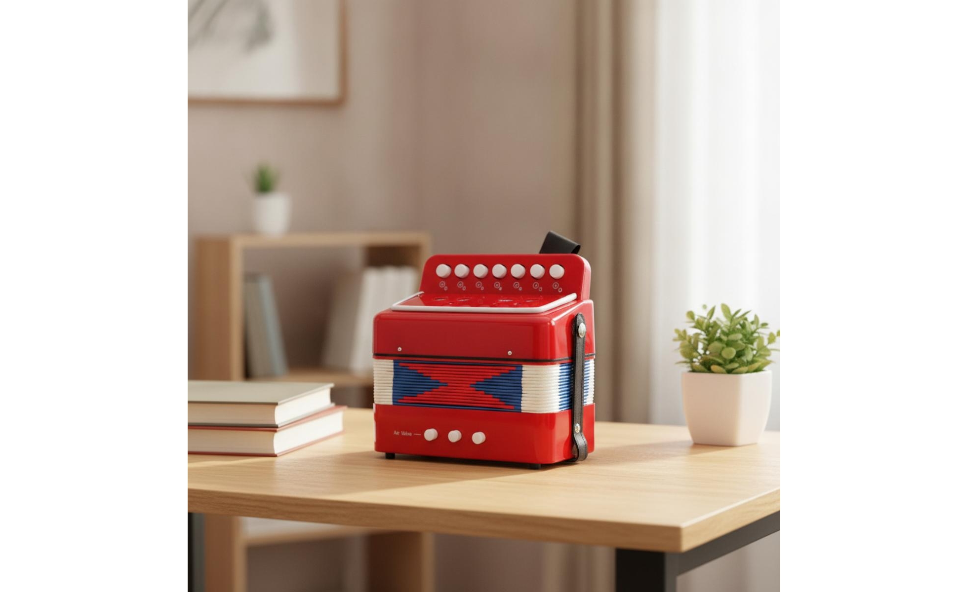 Accordion with 7 Keys Beginner Hand Accordion Portable for Classroom, Beginners
