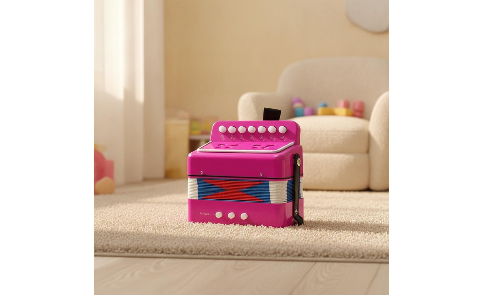Accordion with 7 Keys Beginner Hand Accordion Portable for Classroom, Beginners