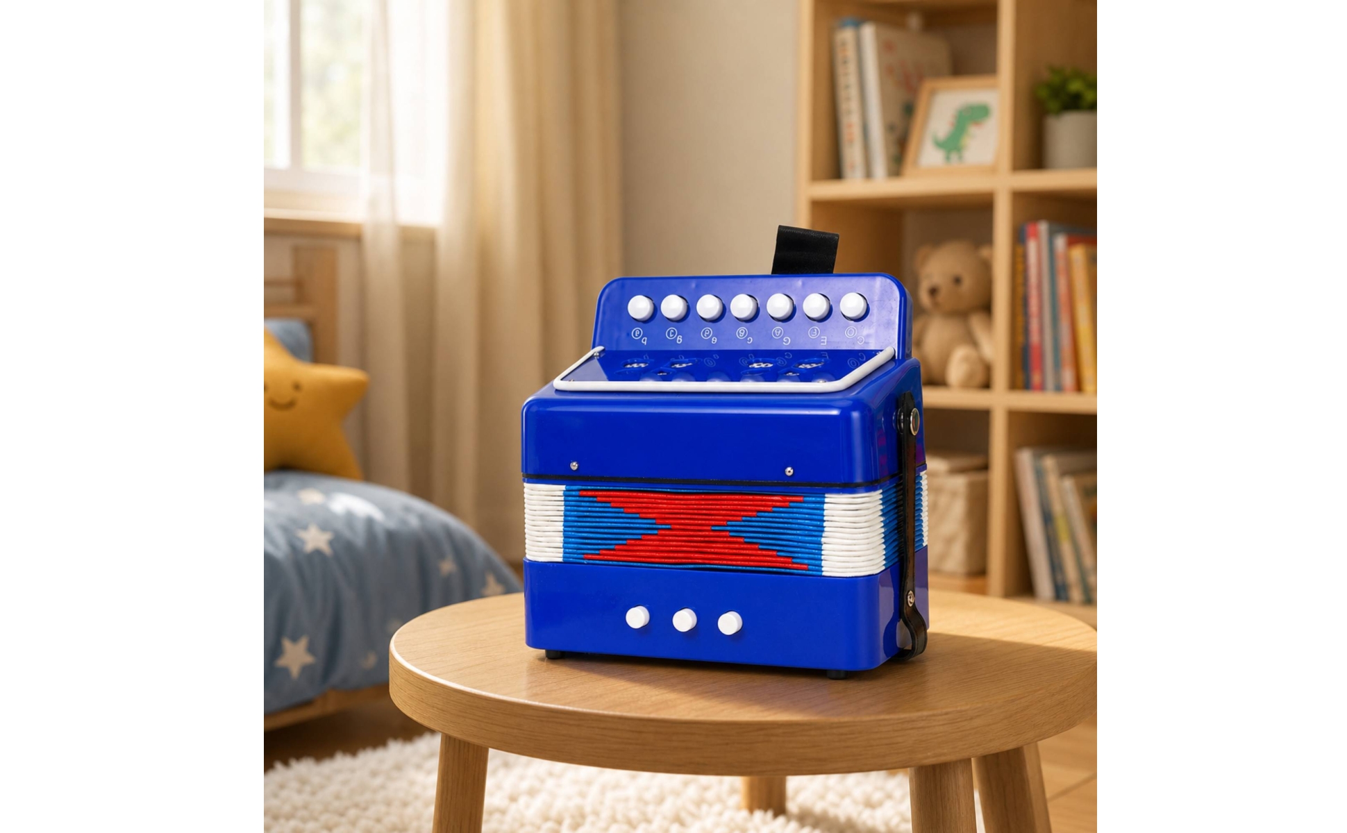 Accordion with 7 Keys Beginner Hand Accordion Portable for Classroom, Beginners