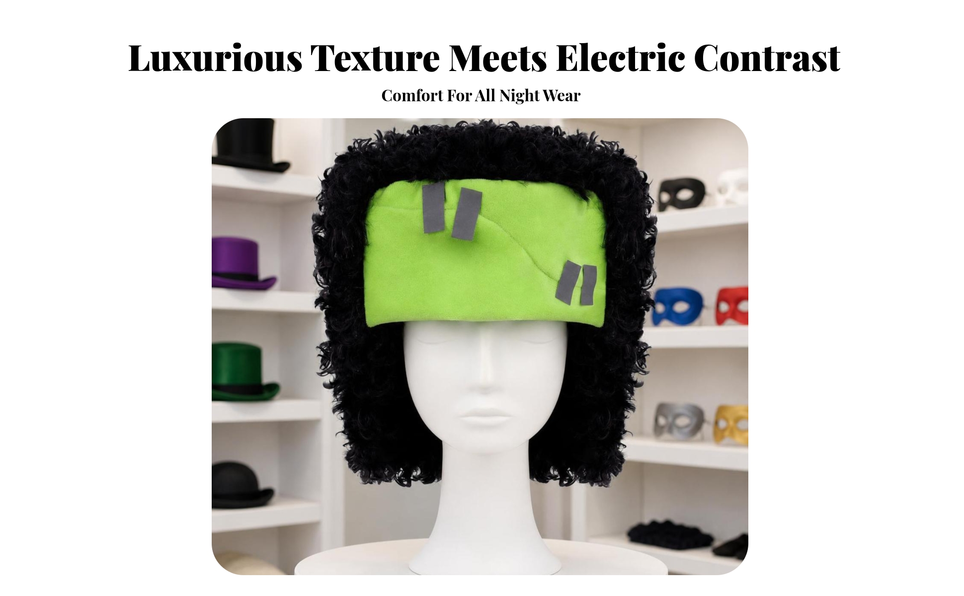 Classic Monster Headpiece with Curly Hair Classic Classic Monster Costume Hat