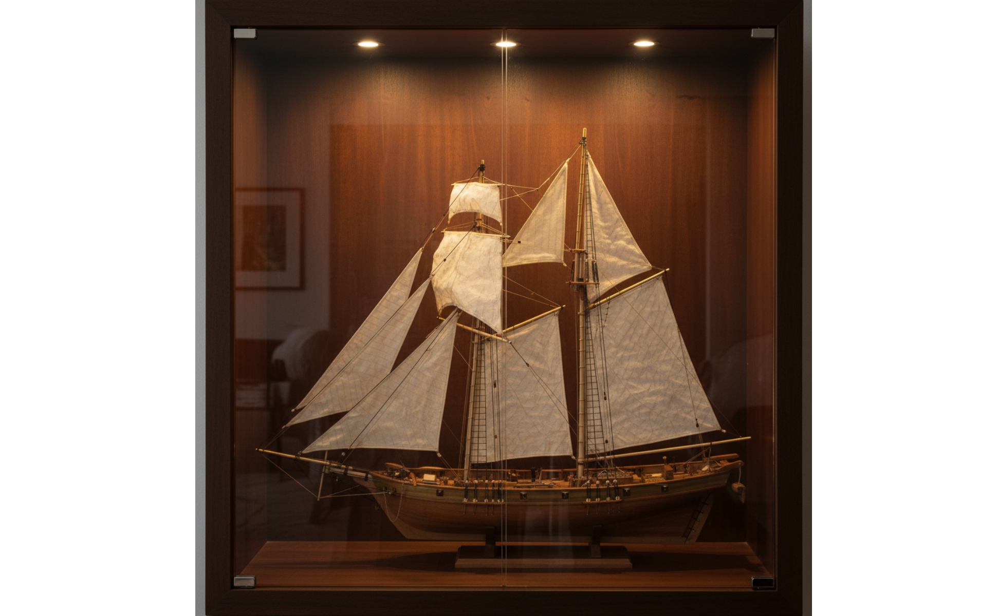Wooden Sailboat Model Kit Classic Wooden Model Ship with Platform Desk Display