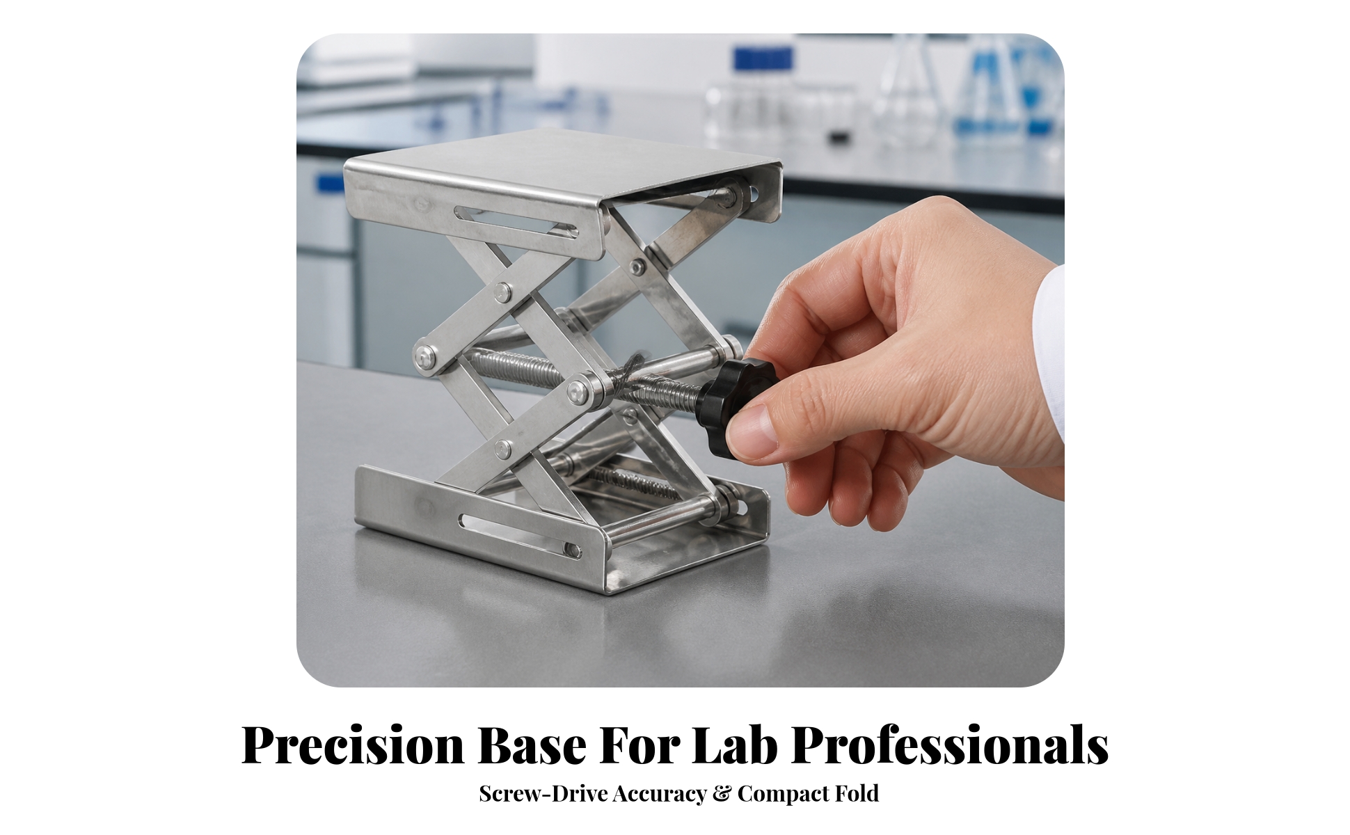 Lab Jack Stainless Steel Laboratory Lift Platform Adjustable Height for Teachers