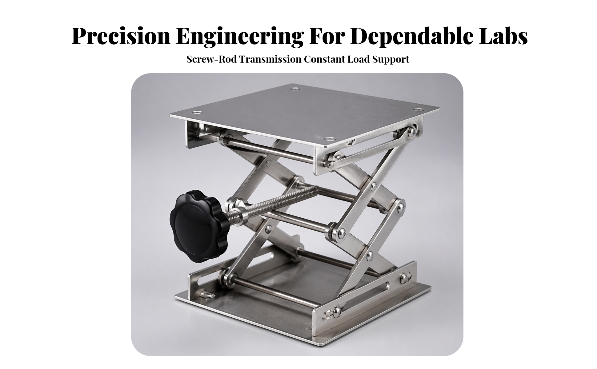 Lab Jack Stainless Steel Laboratory Lift Platform Adjustable Height for Teachers