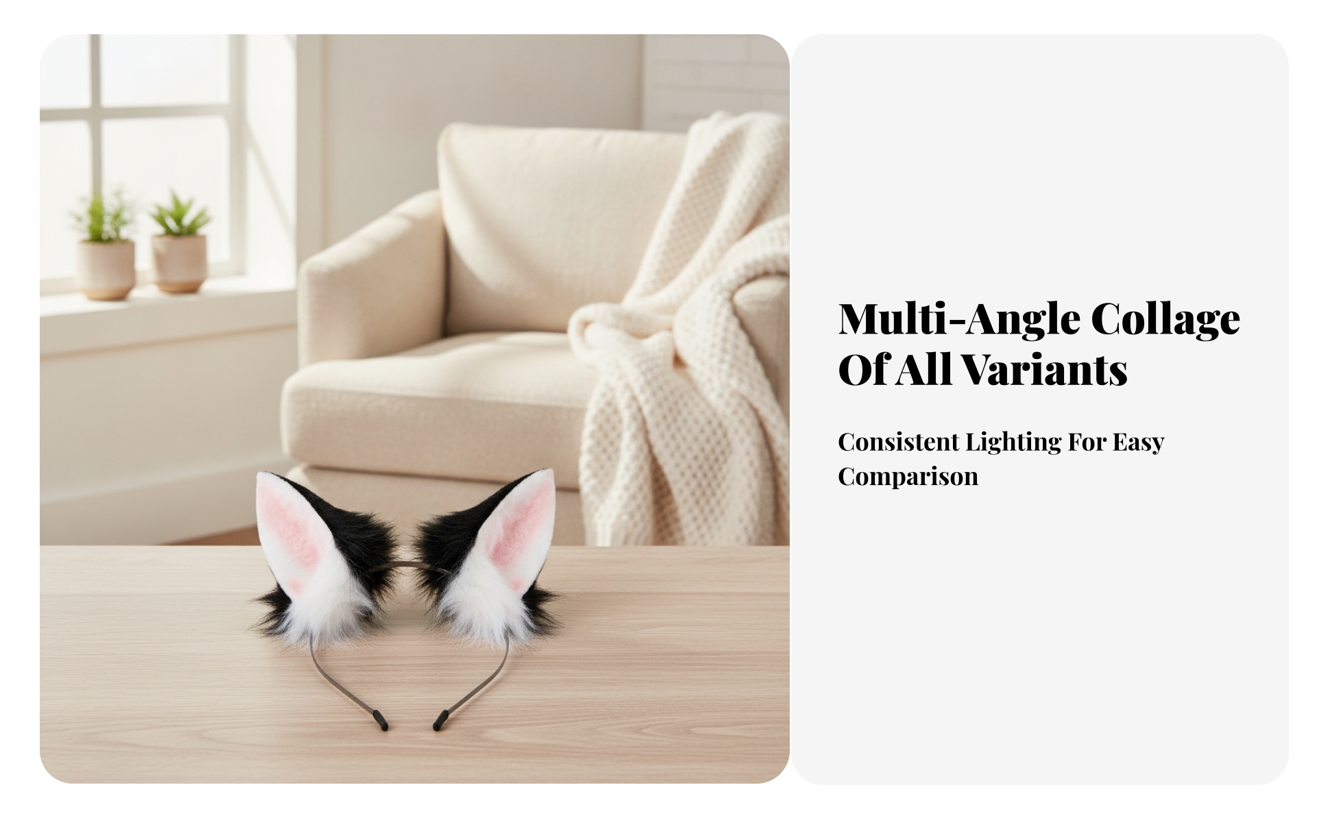 Animal Ear Headband Handmade Furry Ear Headband Comfortable for Cosplayers