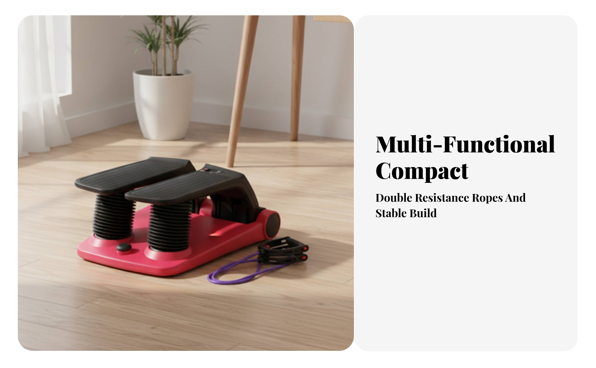 Stepper with Resistance Bands Full-Body Air Resistance Stepper Space-Saving