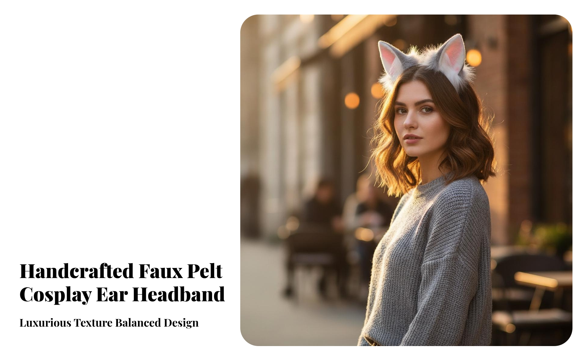 Animal Ear Headband Handmade Furry Ear Headband Comfortable for Cosplayers