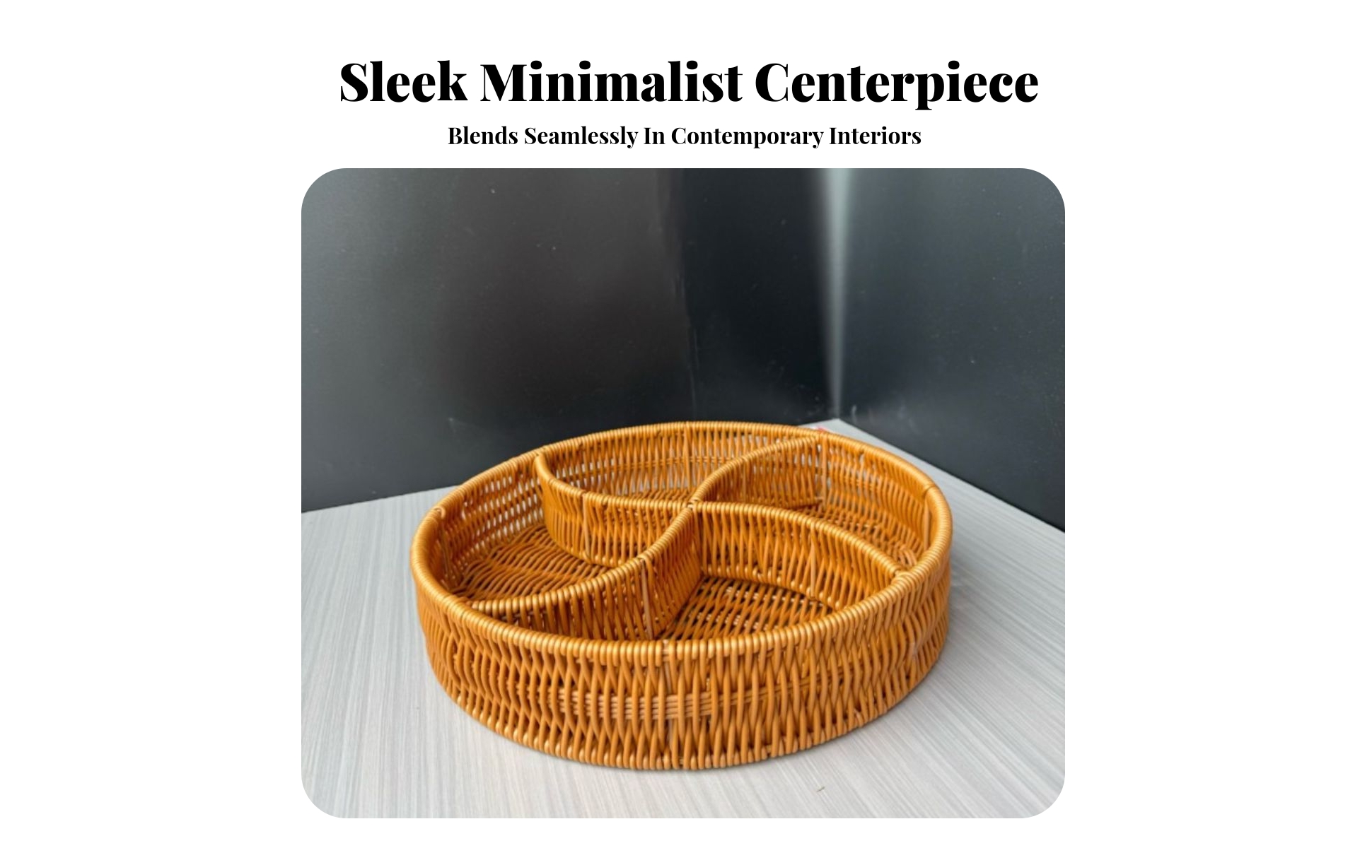 Woven Tray Basket Rustic Rattan Tray with Handles Lightweight for Living Room