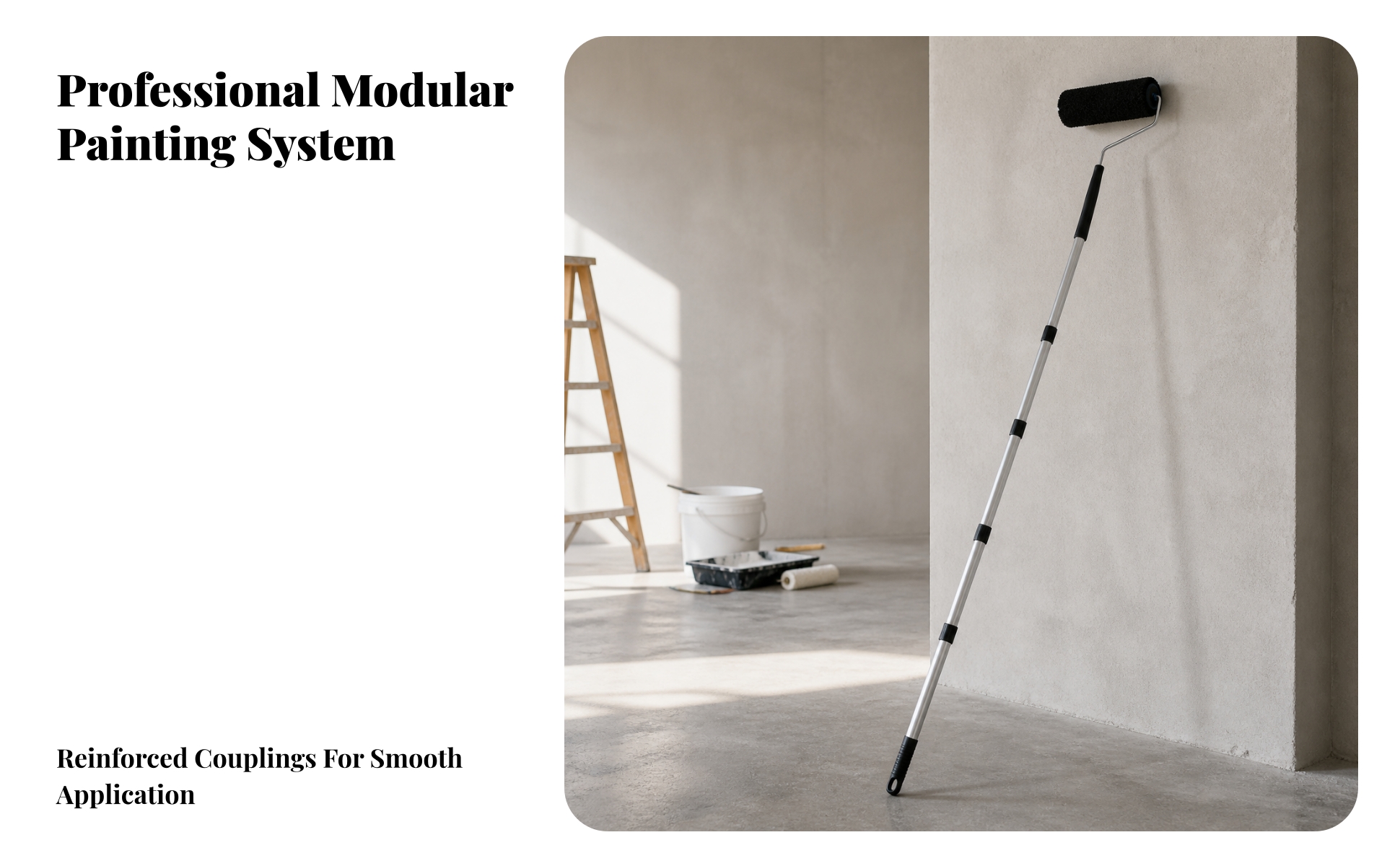 Paint Roller with Extension Pole Latex-Compatible Paint Roller Frame