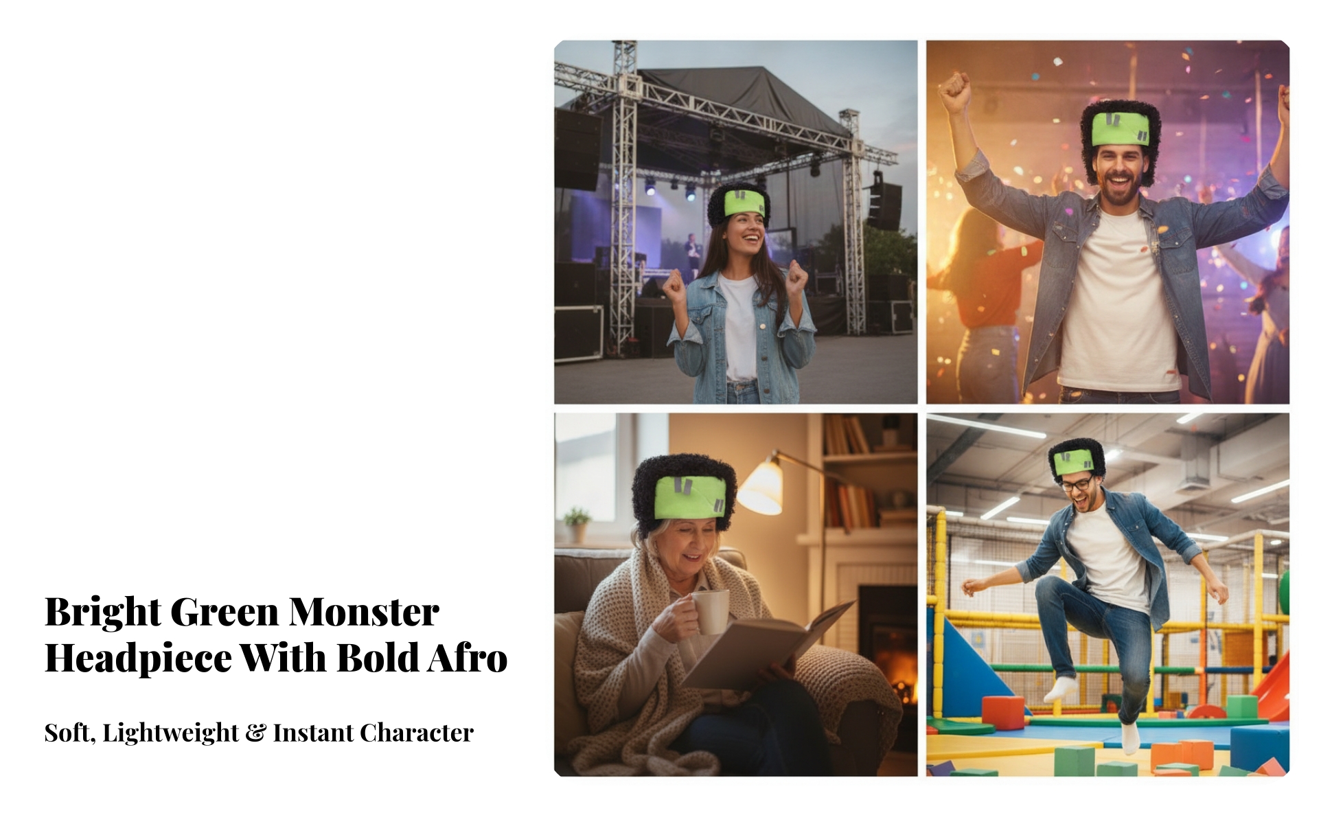 Classic Monster Headpiece with Curly Hair Classic Classic Monster Costume Hat