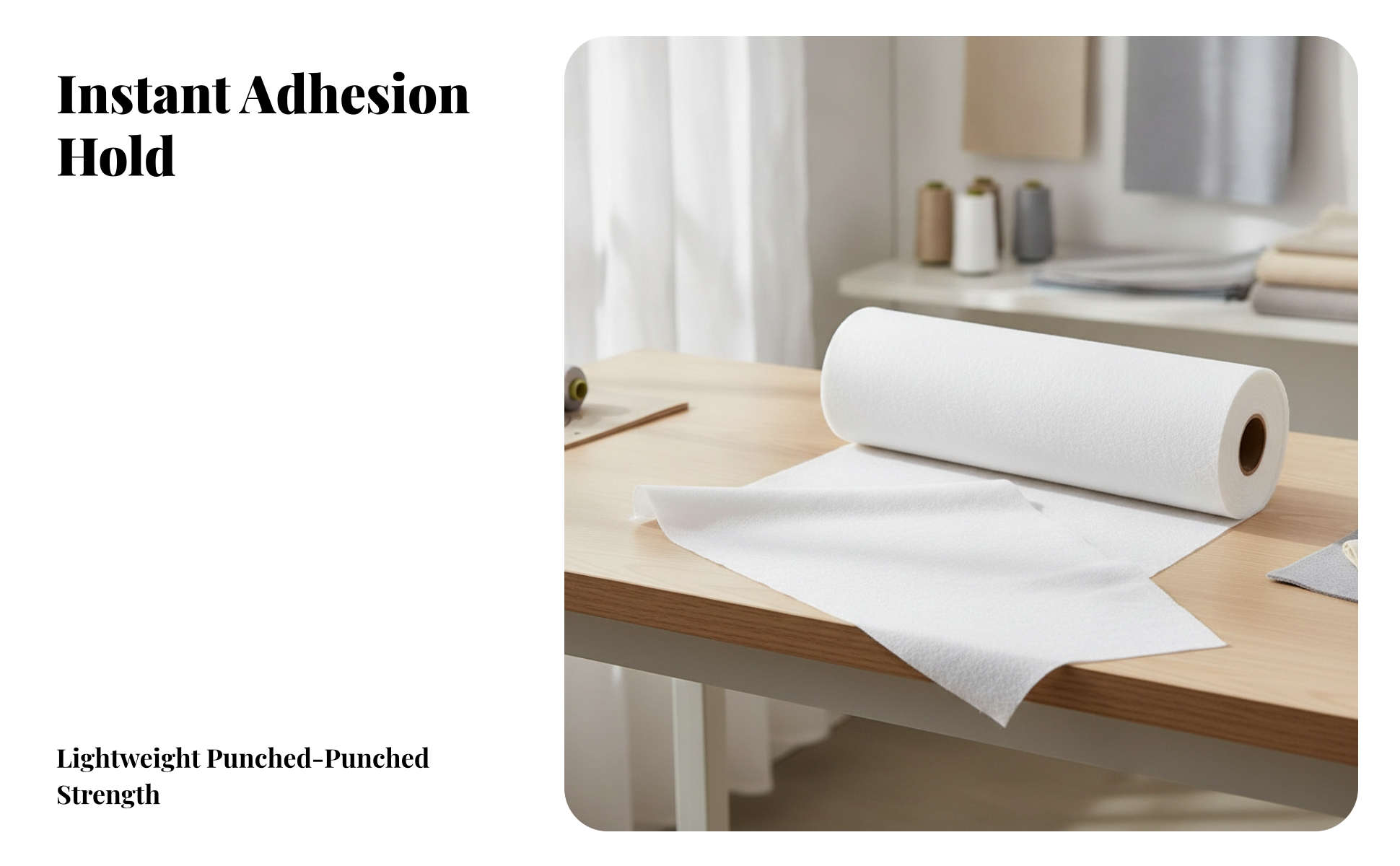 Fusible Fleece Interfacing Single-Sided for Sewing Projects, Crafters, Quilters