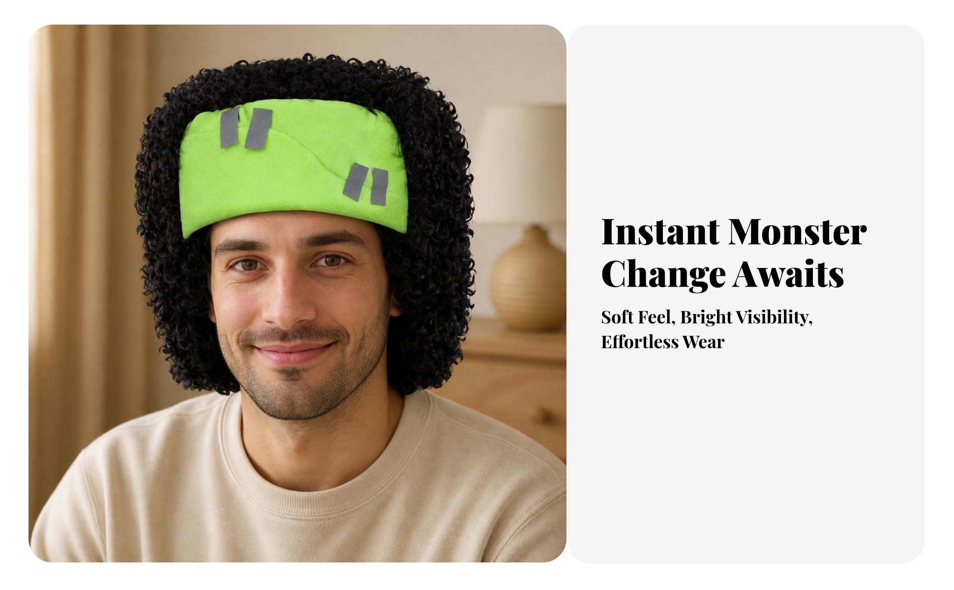 Classic Monster Headpiece with Curly Hair Classic Classic Monster Costume Hat