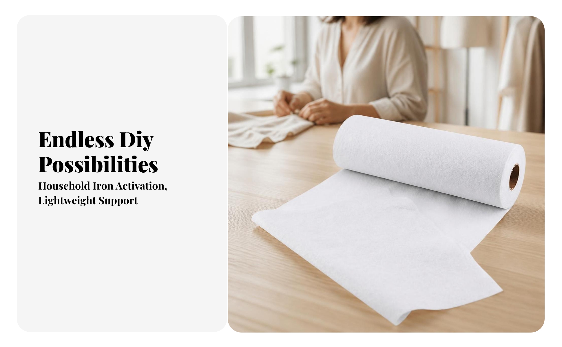 Fusible Fleece Interfacing Single-Sided for Sewing Projects, Crafters, Quilters