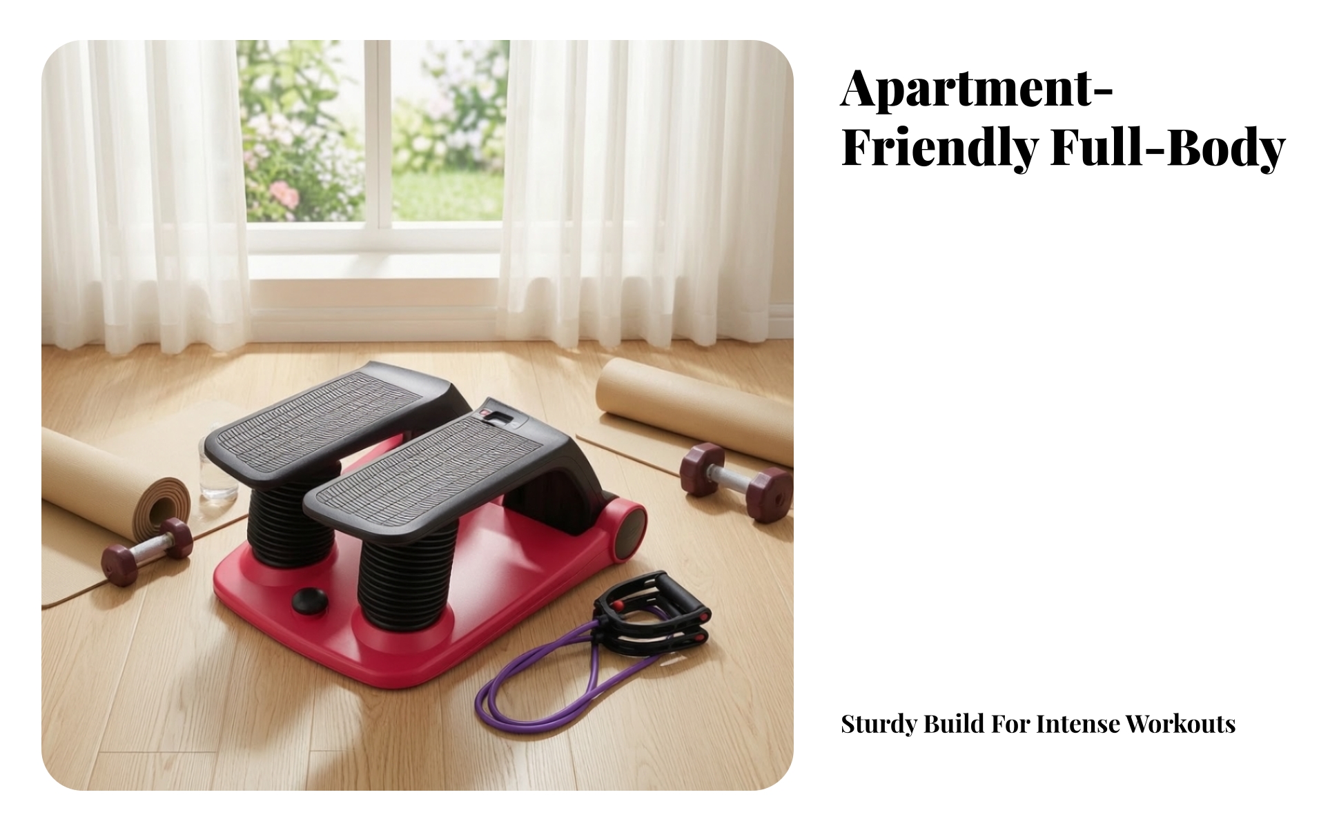 Stepper with Resistance Bands Full-Body Air Resistance Stepper Space-Saving