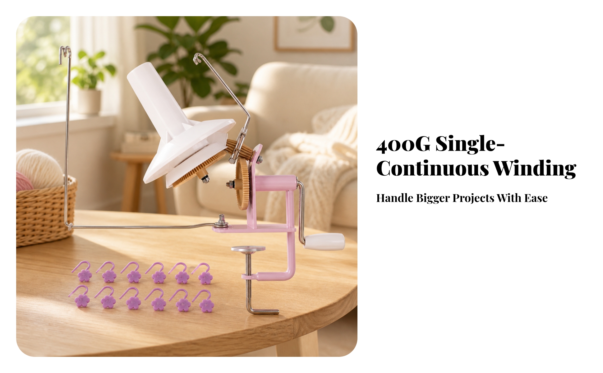 Yarn Winding Machine Clamp-on Yarn Winder with Stitch Markers Manual