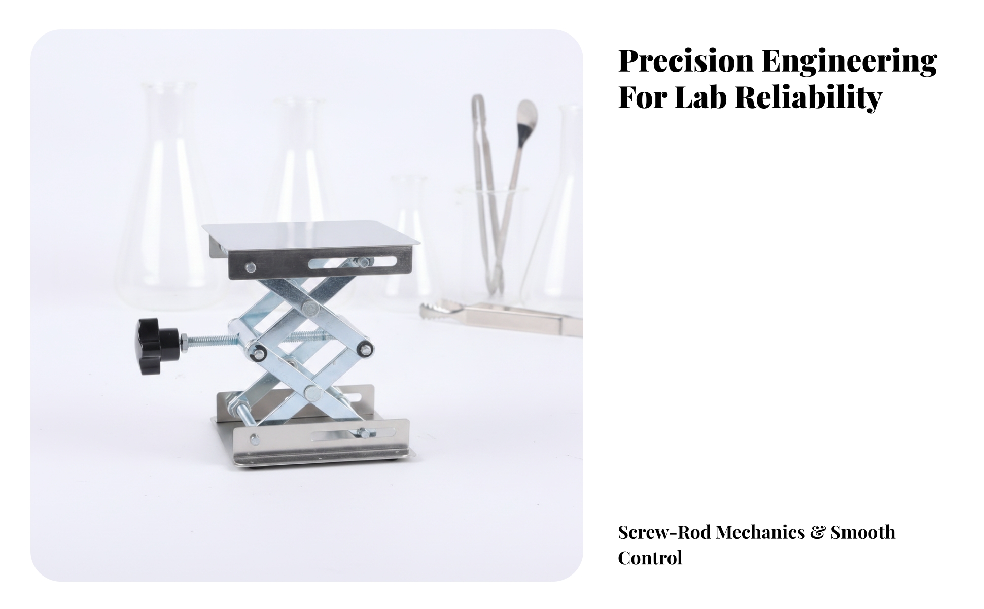 Lab Jack Stainless Steel Laboratory Lift Platform Adjustable Height for Teachers