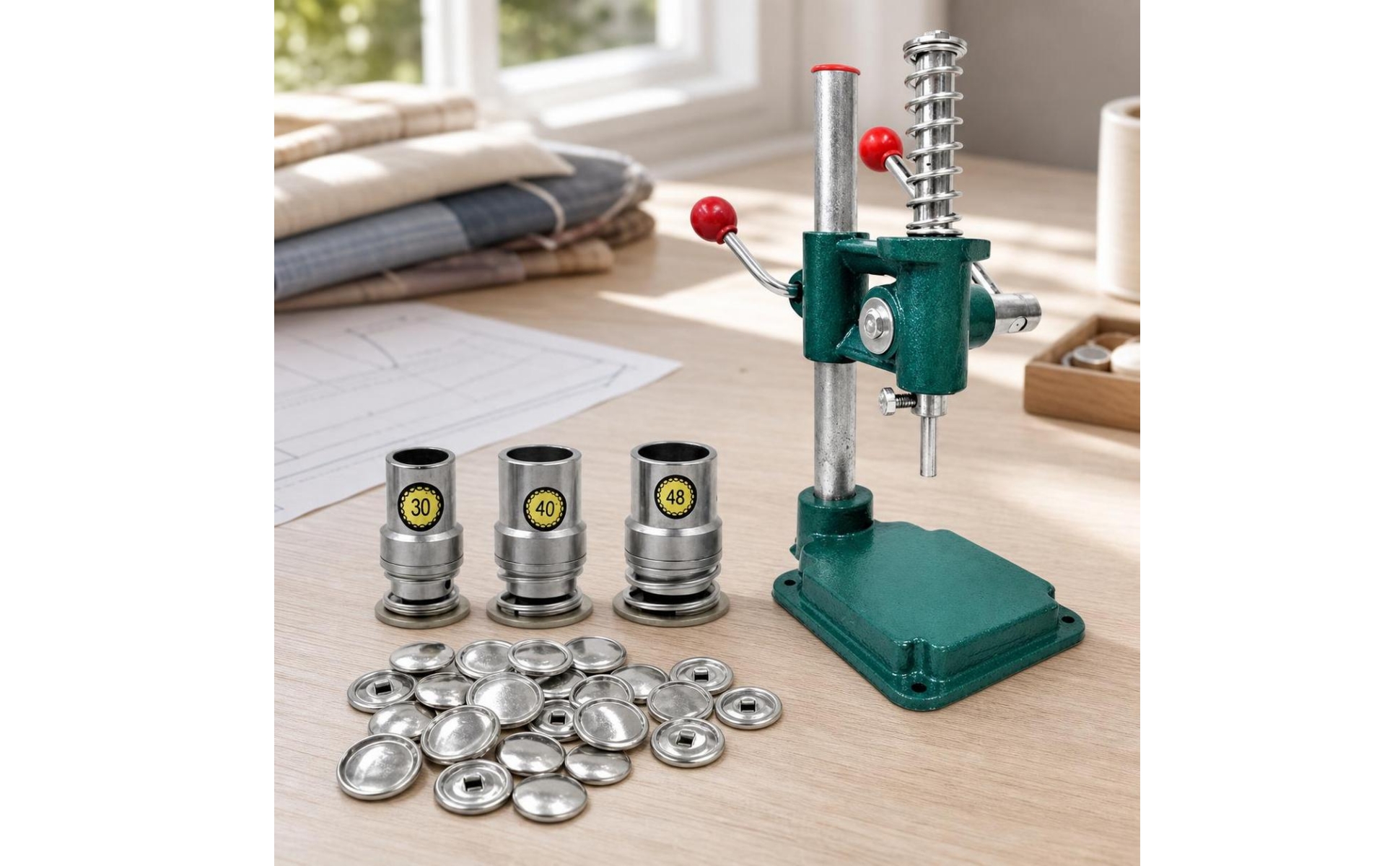 Button Press Machine Heavy Duty Button Maker with Molds