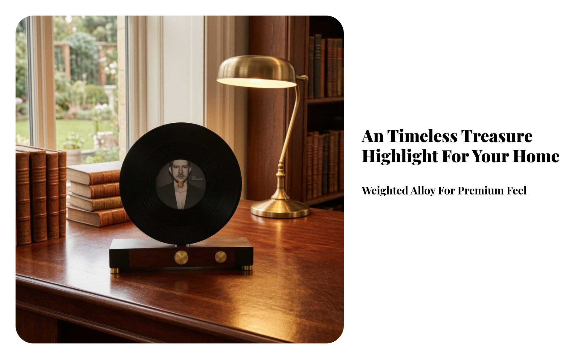 Gramophone Model with Wood-Effect Base Decorative Retro Gramophone Model