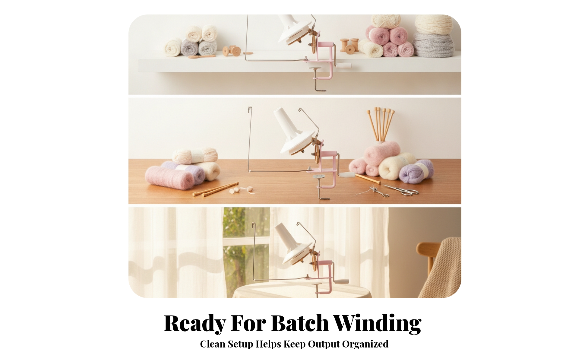 Yarn Winding Machine Clamp-on Yarn Winder with Stitch Markers Manual