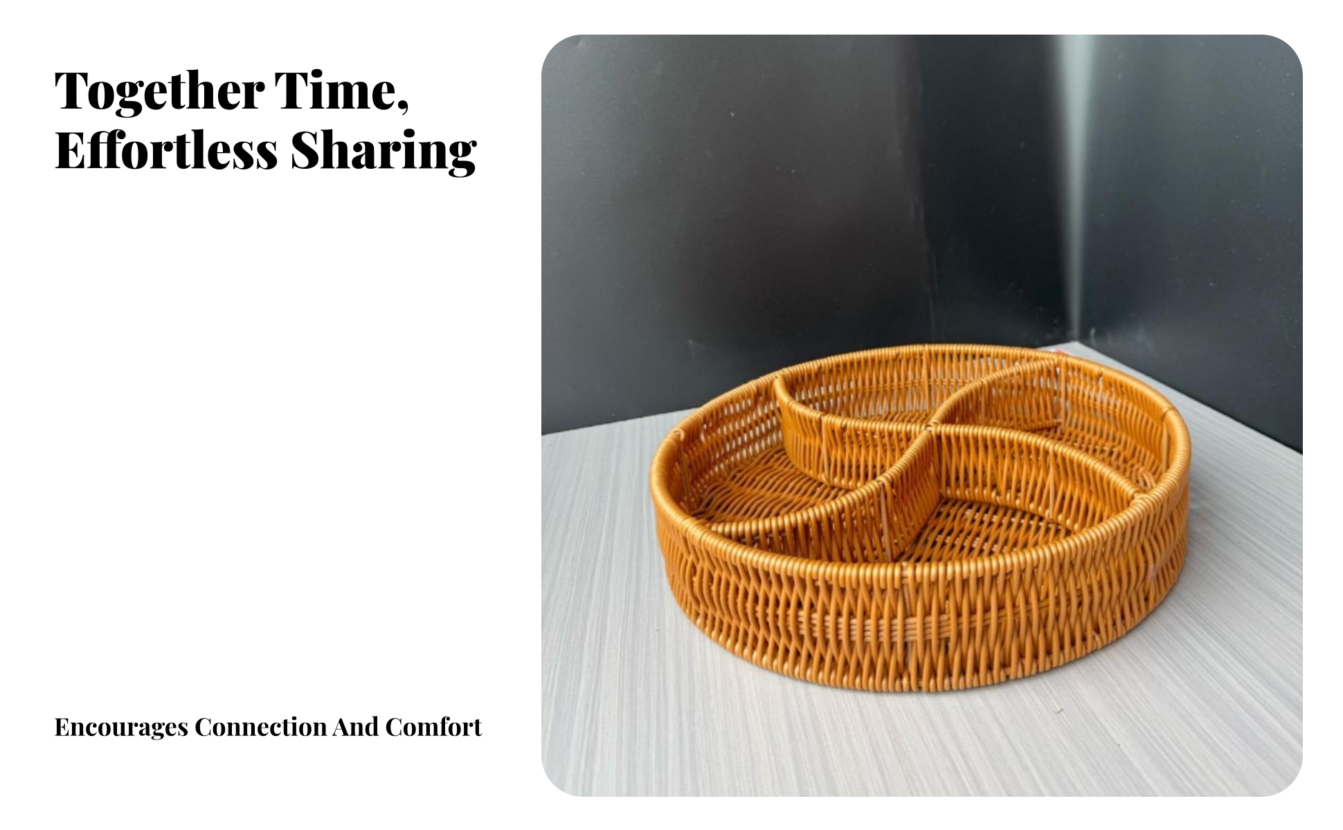 Woven Tray Basket Rustic Rattan Tray with Handles Lightweight for Living Room