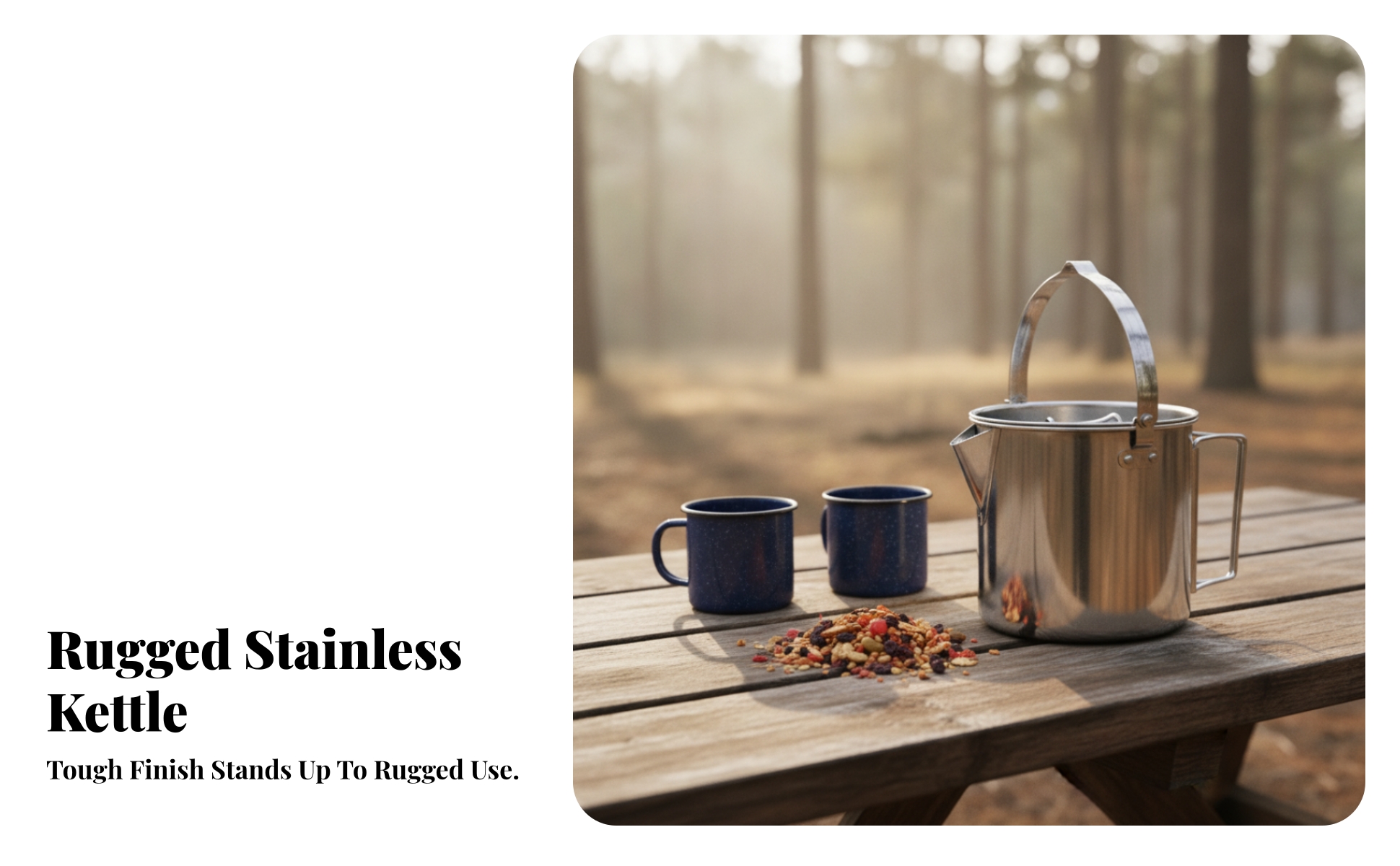 Stainless Steel Kettle with Carry Handle Robust Camping Tea Kettle with Lid
