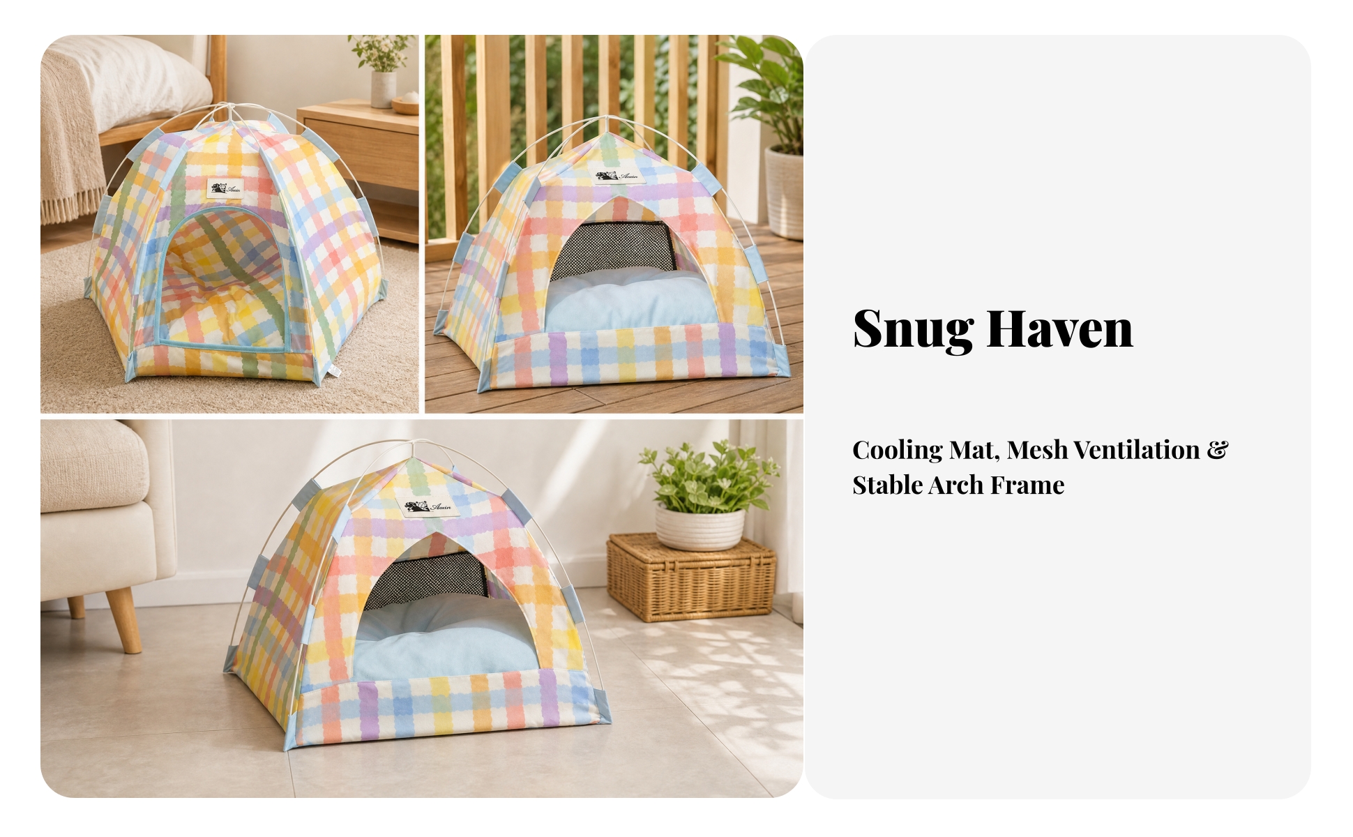 Pet Tent Bed Indoor Cat Tent Bed Cozy for Travel, Camping, Small Dogs