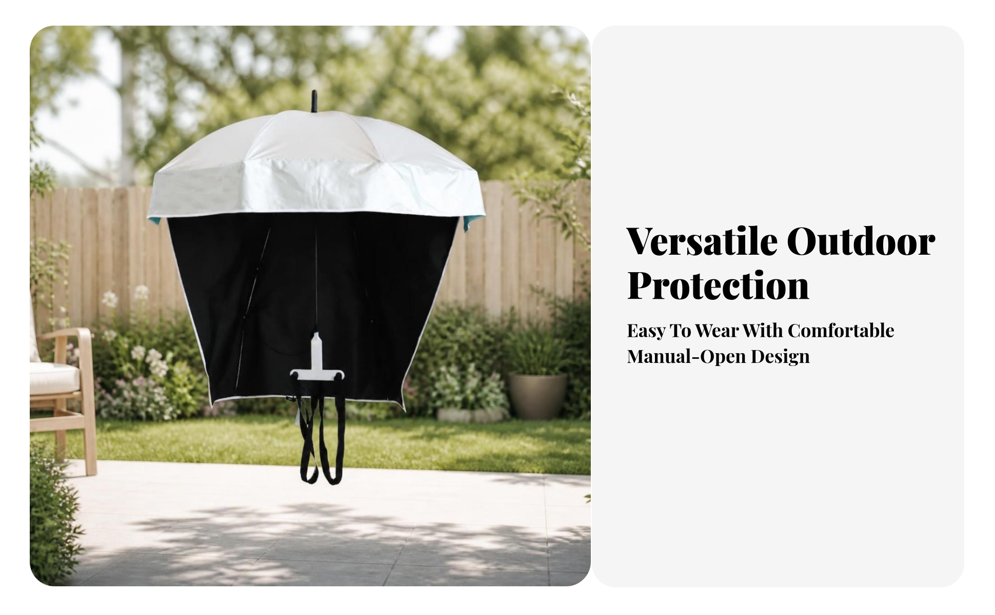 Back-Worn Umbrella Handsunrestricted Umbrella with Hanging Strap Wearable
