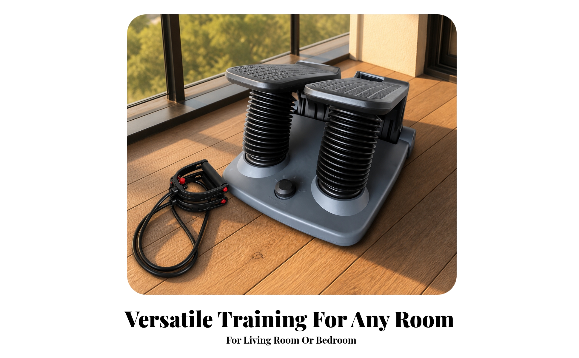 Stepper with Resistance Bands Full-Body Air Resistance Stepper Space-Saving