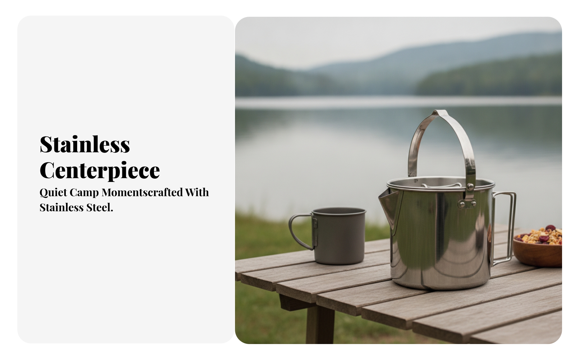 Stainless Steel Kettle with Carry Handle Robust Camping Tea Kettle with Lid